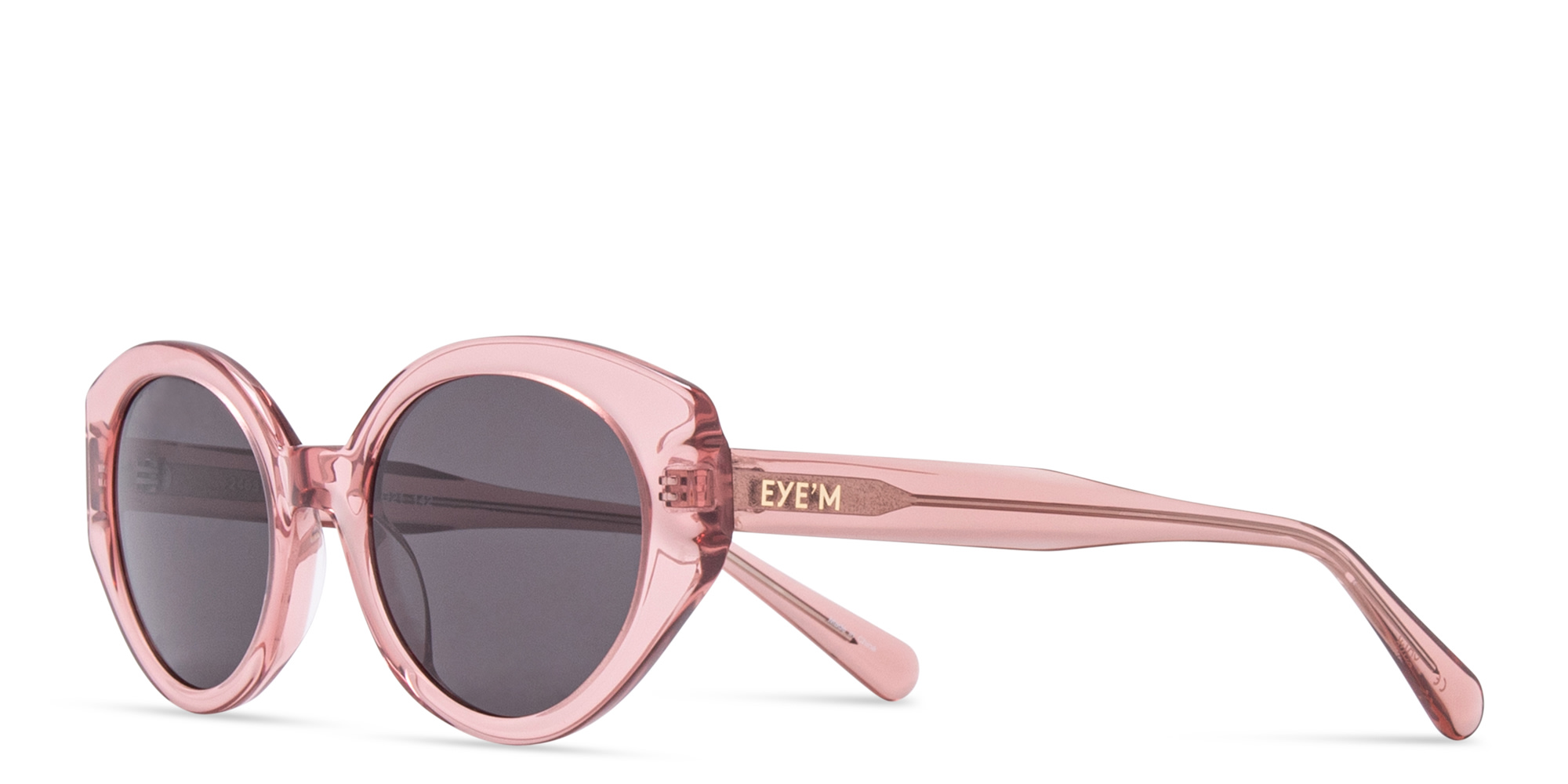 EYE'M Cat-Eye Sunglasses in Transparent Peach – Product Photo 2