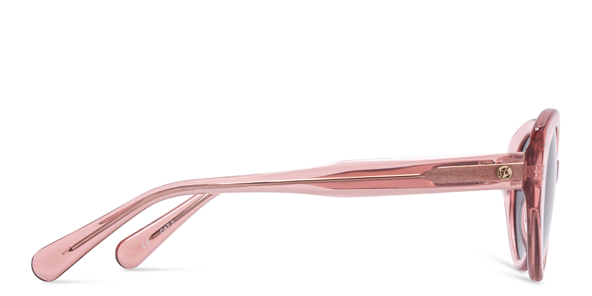 EYE'M Cat-Eye Sunglasses in Transparent Peach – Product Photo 3