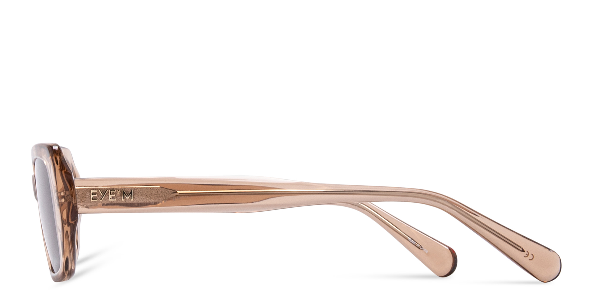 EYE'M Rectangle Sunglasses in Transparent Beige – Product Photo 4