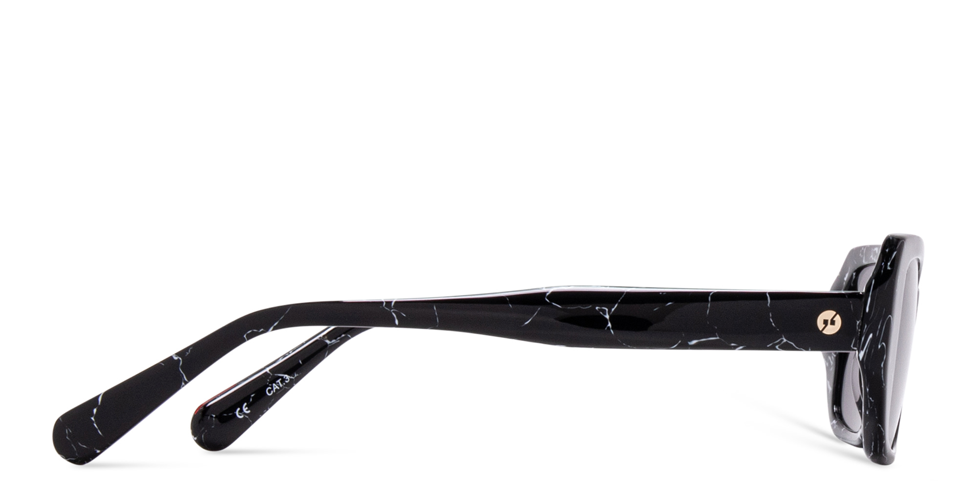 Shop EYE'M Rectangle Sunglasses in Textured Black online.