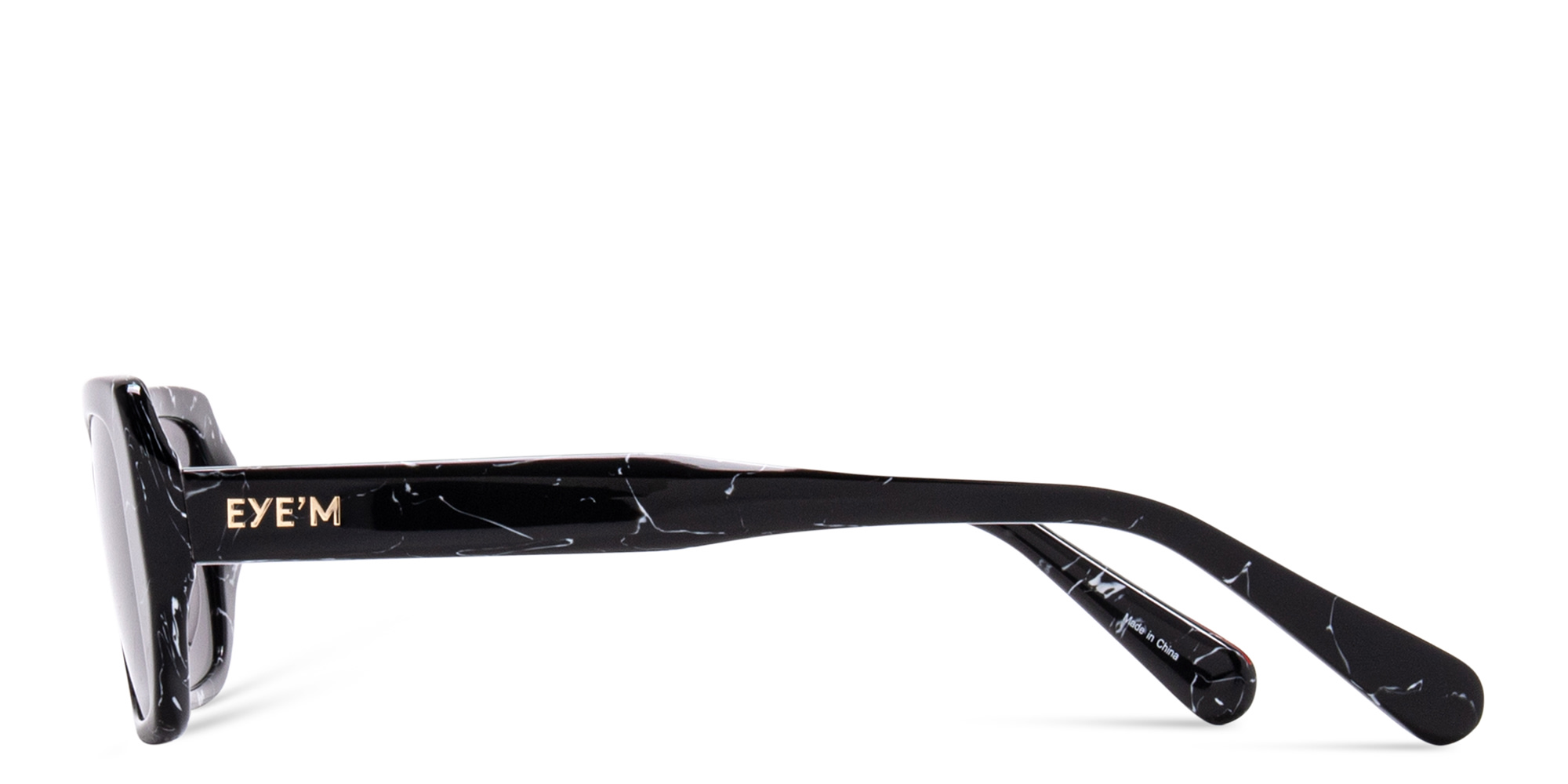 Shop EYE'M Rectangle Sunglasses in Textured Black online.