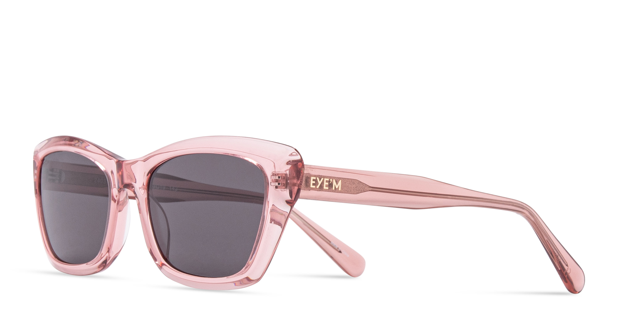 EYE'M Cat-Eye Sunglasses in Transparent Peach – Product Photo 2