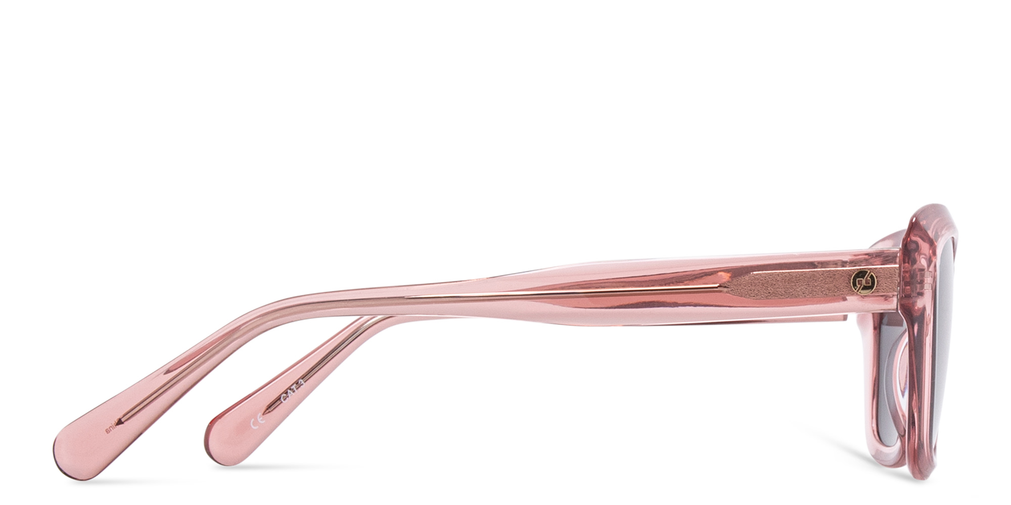 EYE'M Cat-Eye Sunglasses in Transparent Peach – Product Photo 3