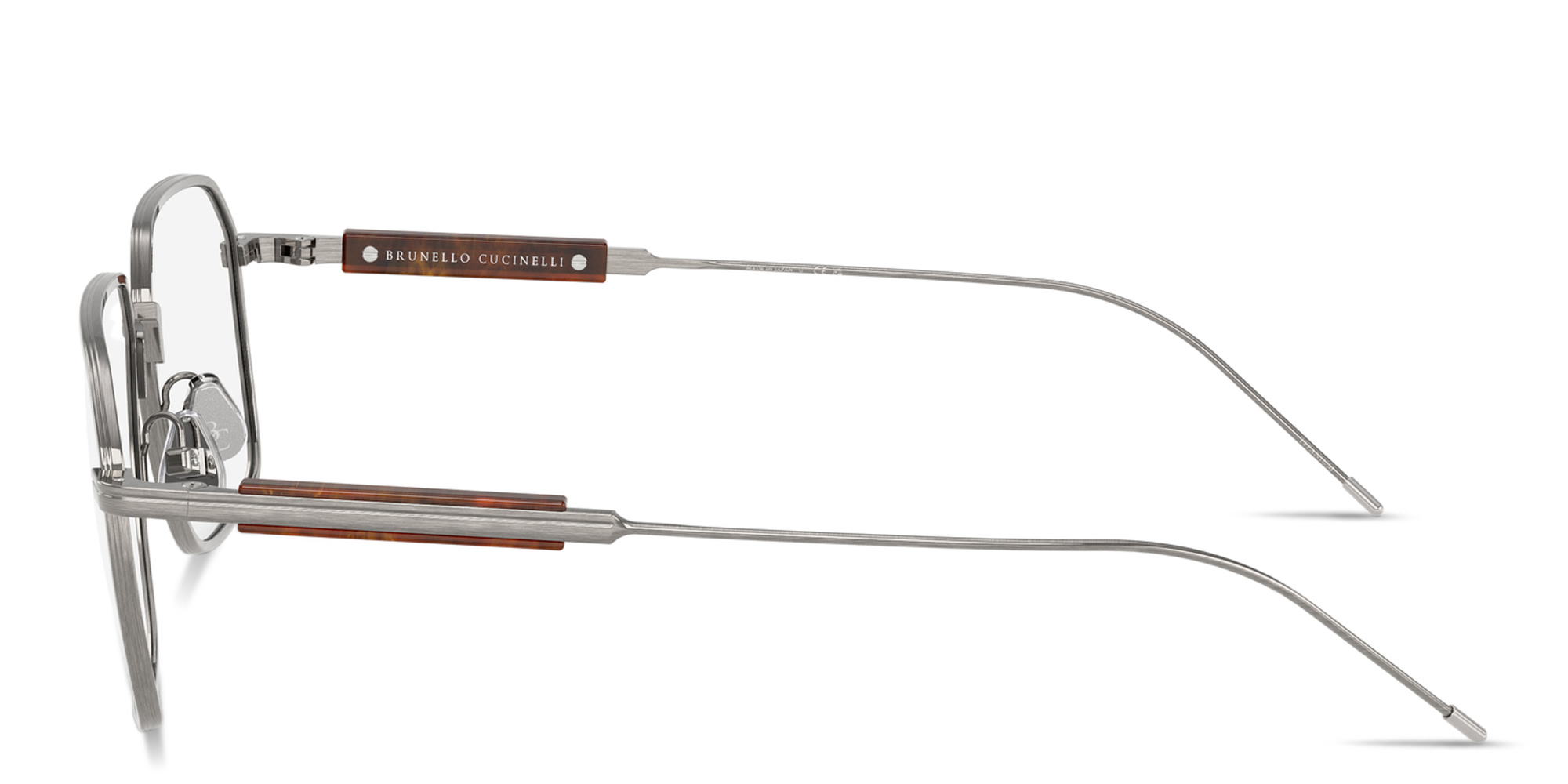 نظارات طبية سارتوريال صن سيت بإطار مستطيل من برونيلو كوتشينيلي بلون رمادي - صورة المنتج 3