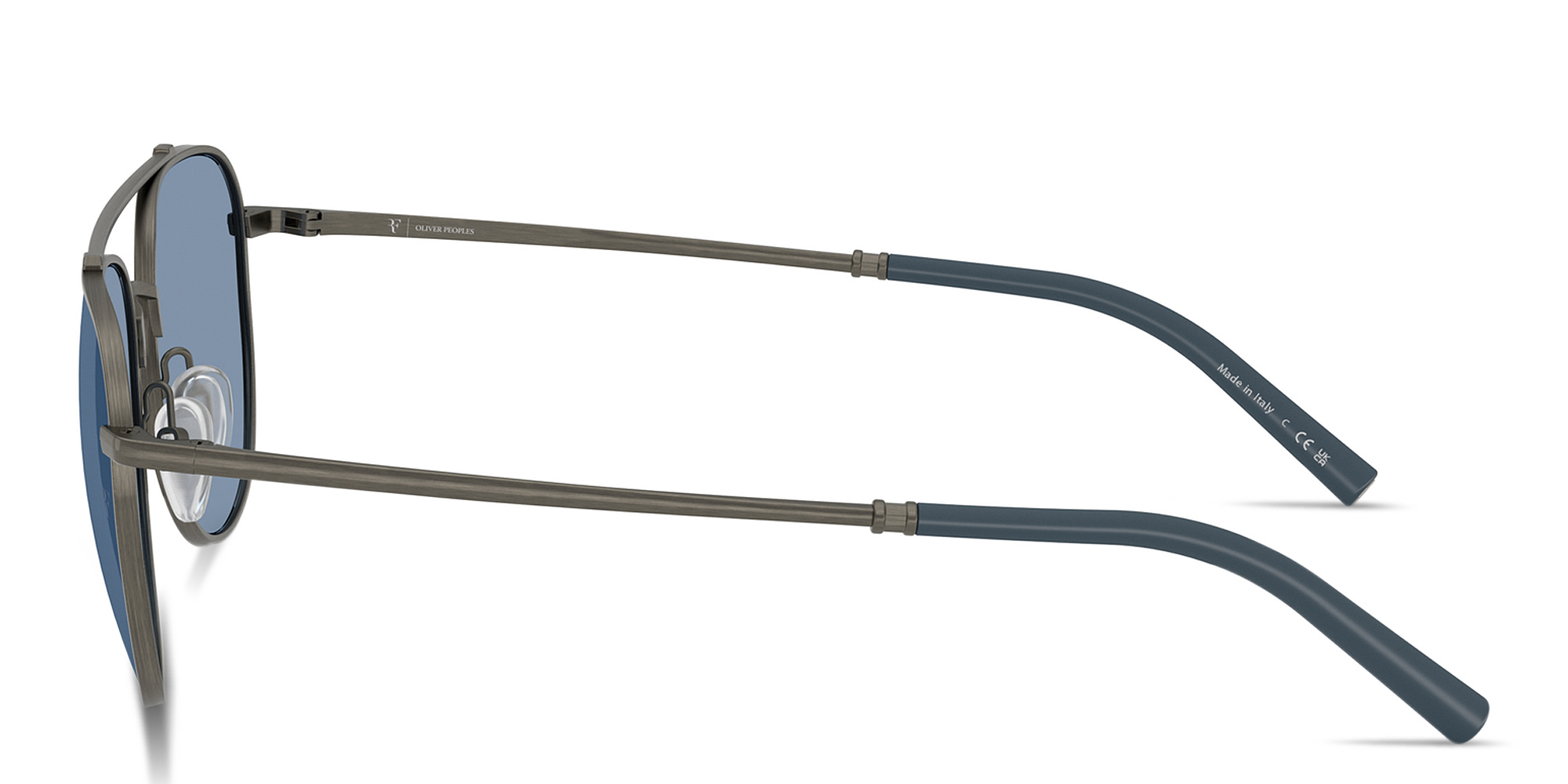 OLIVER PEOPLES R-10 Unisex Pilot Sunglasses in Pewter – Product Photo 3