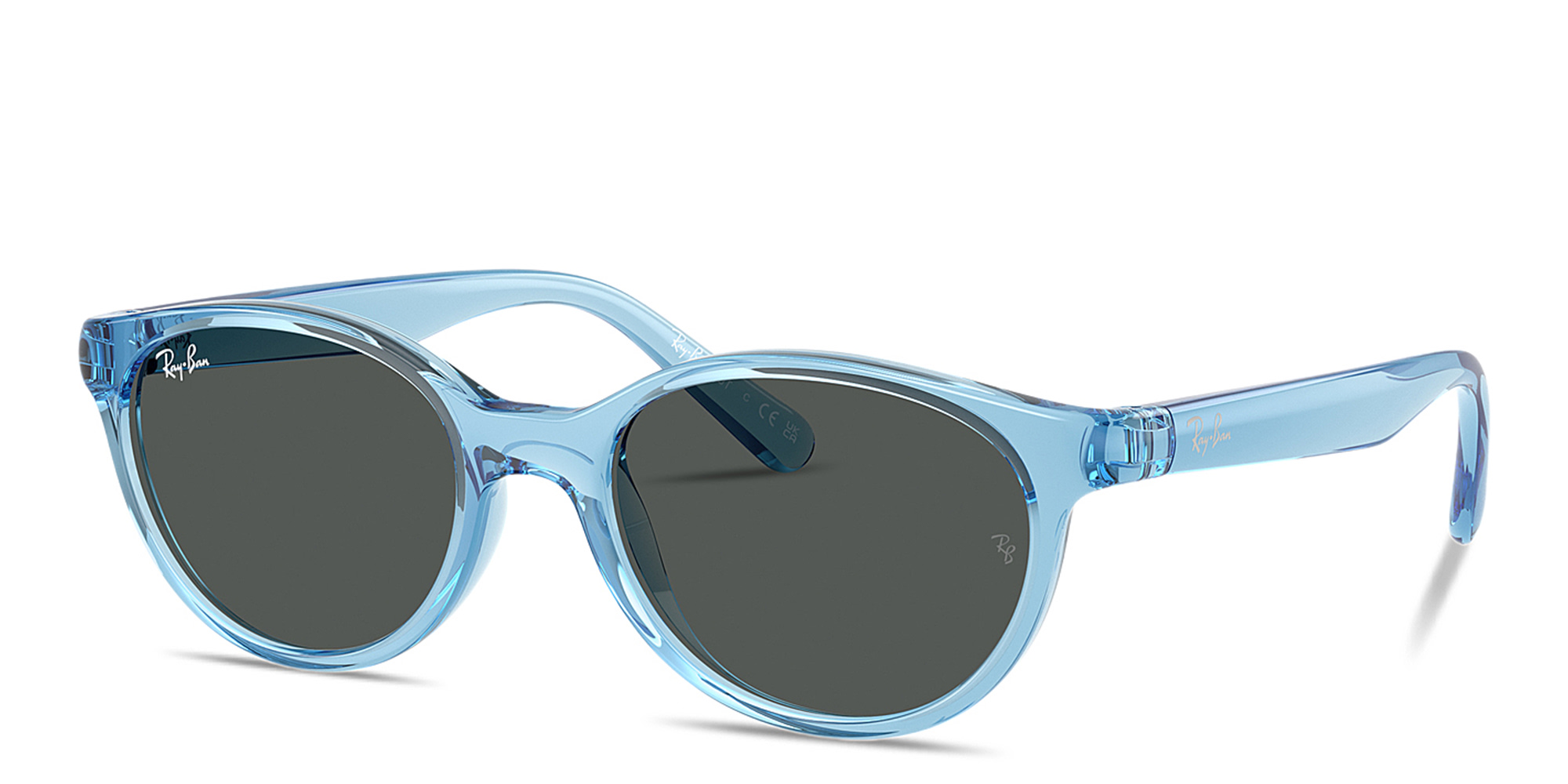 Shop Ray-Ban Junior Kids Bio-Based Square Sunglasses in Transparent Blue online.