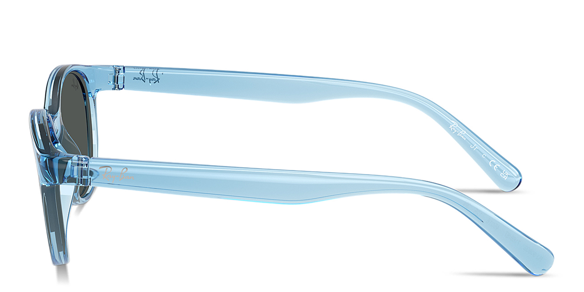 Shop Ray-Ban Junior Kids Bio-Based Square Sunglasses in Transparent Blue online.