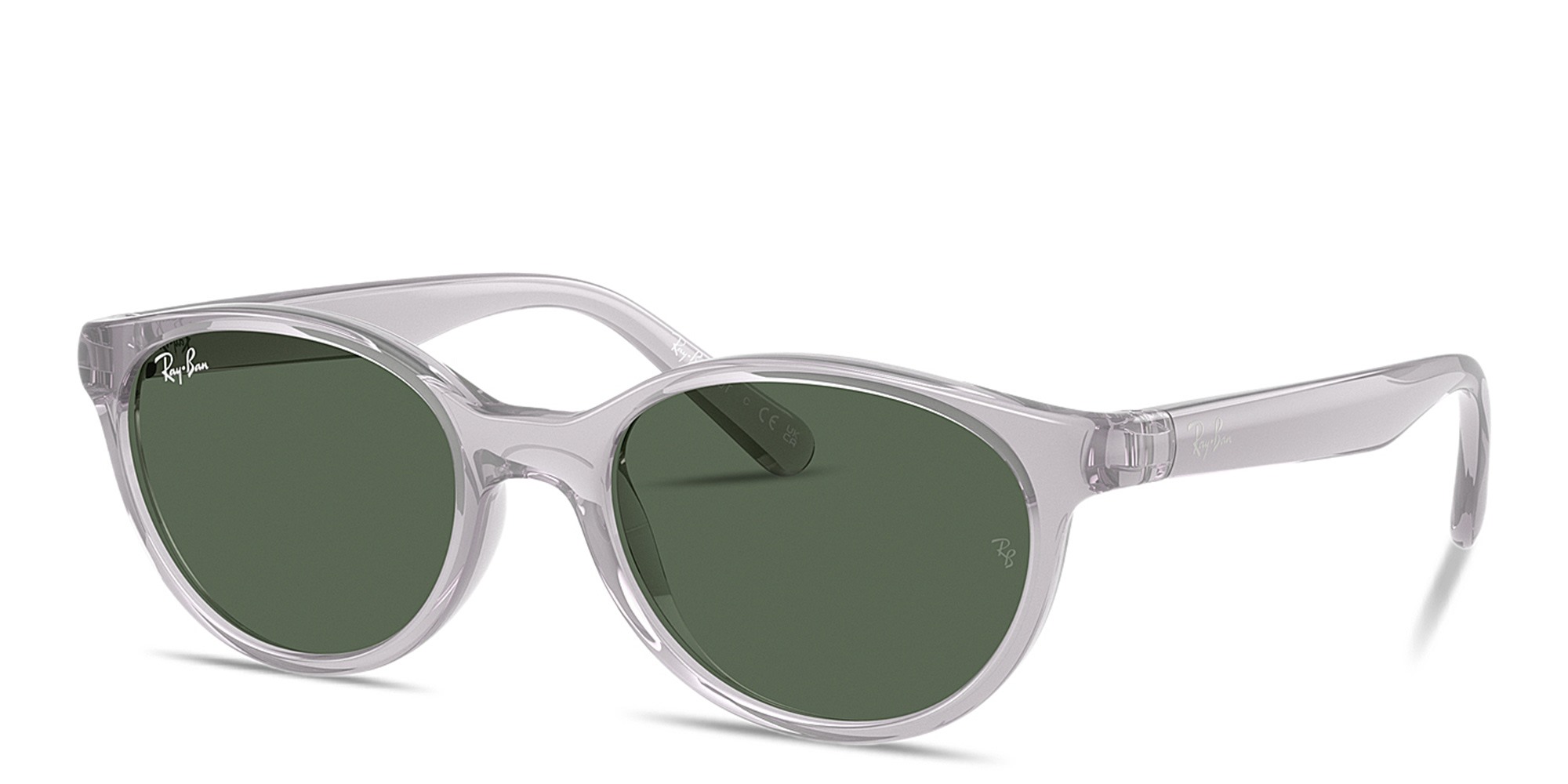 Shop Ray-Ban Junior Kids Bio-Based Square Sunglasses in Transparent Grey online.