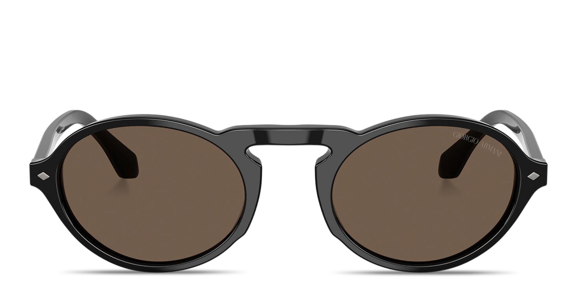 GIORGIO ARMANI Logo Print Oval Sunglasses in Black – Product Photo 1