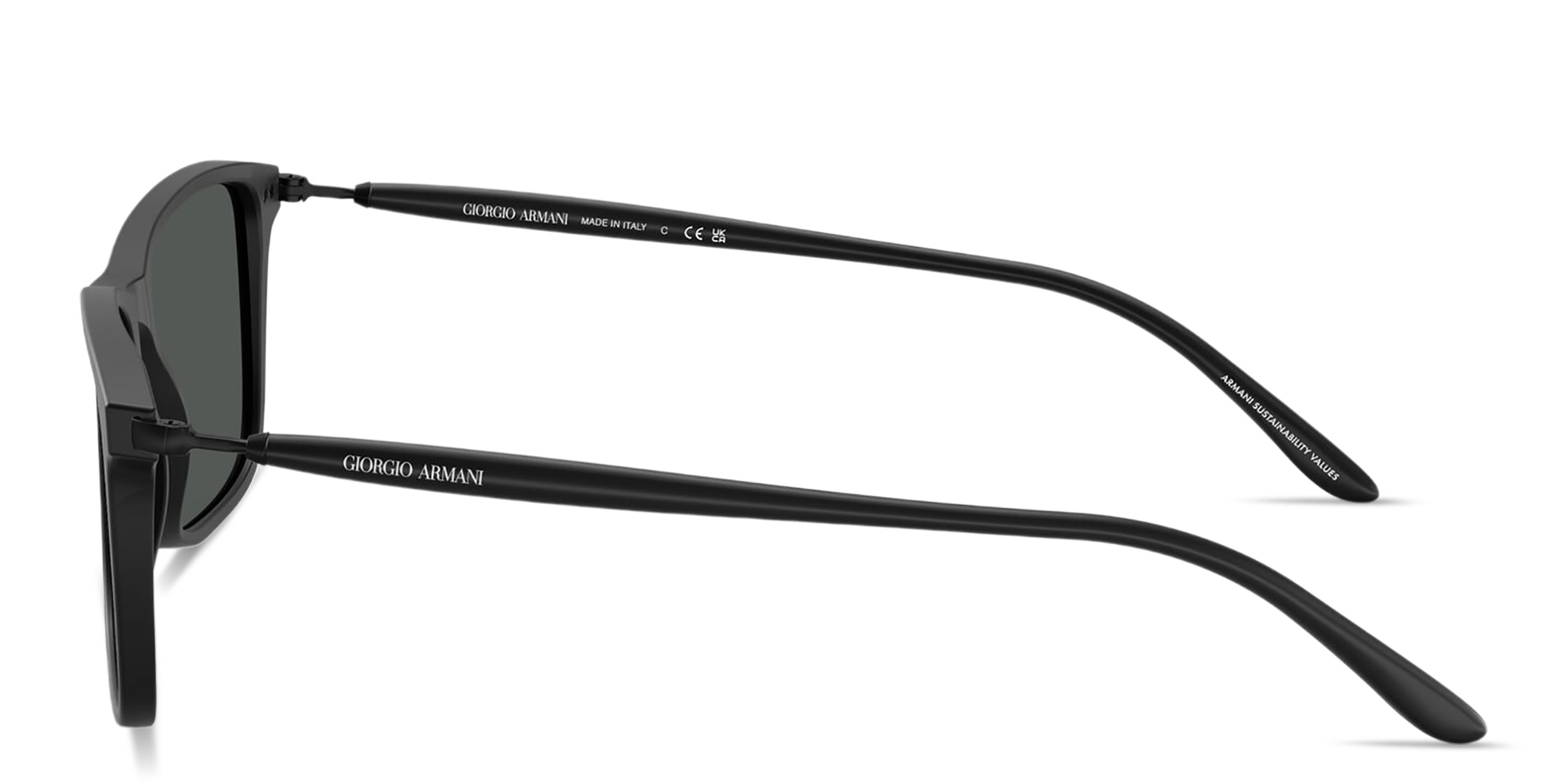 GIORGIO ARMANI Logo Print Rectangle Sunglasses in Black – Product Photo 3