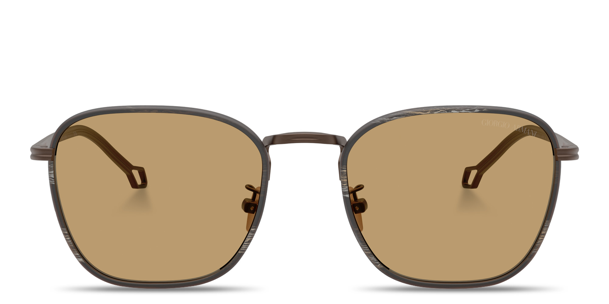 Shop GIORGIO ARMANI Visionary Luxury Square Sunglasses in Matte Bronze online.