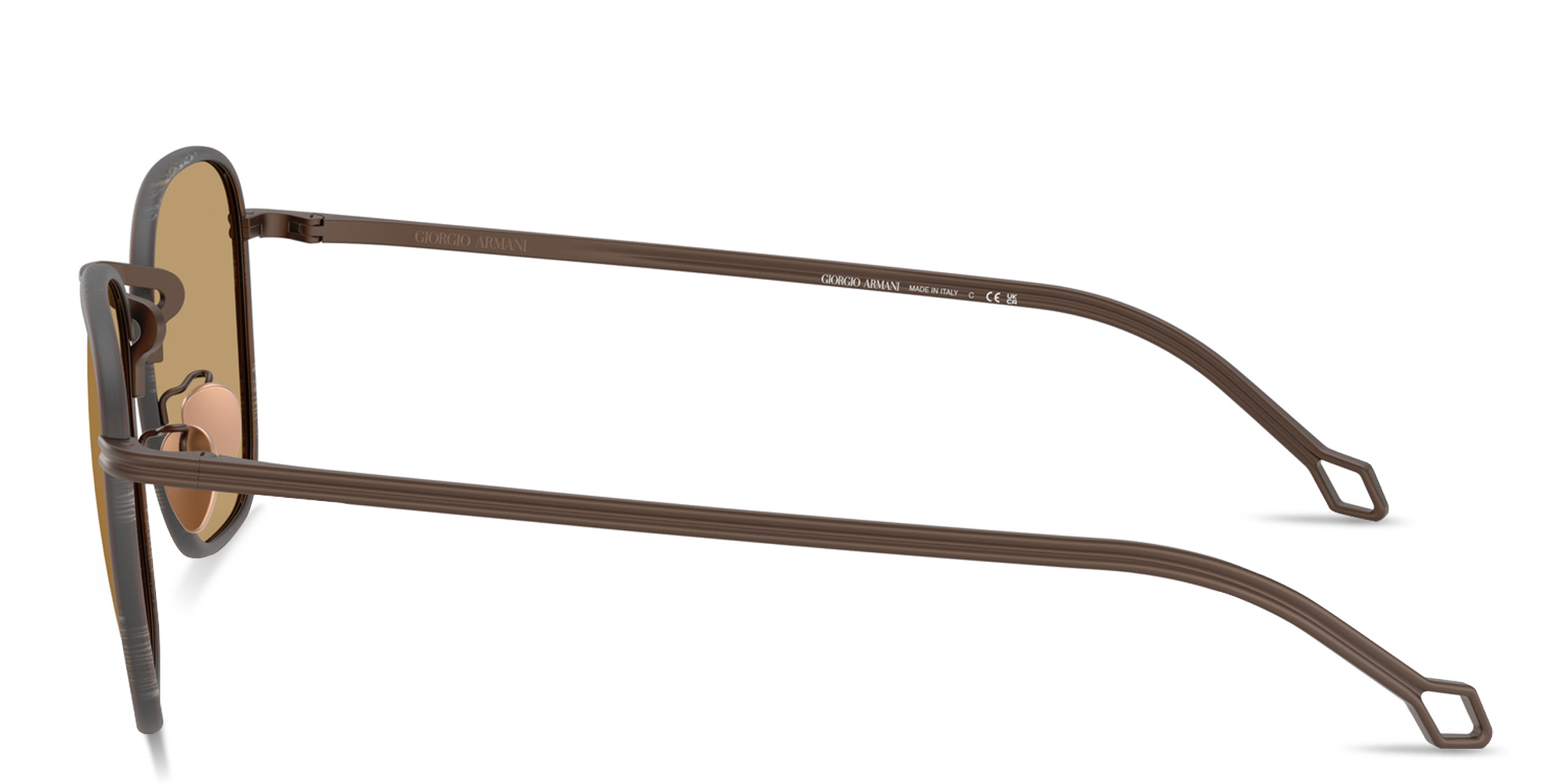 Shop GIORGIO ARMANI Visionary Luxury Square Sunglasses in Matte Bronze online.