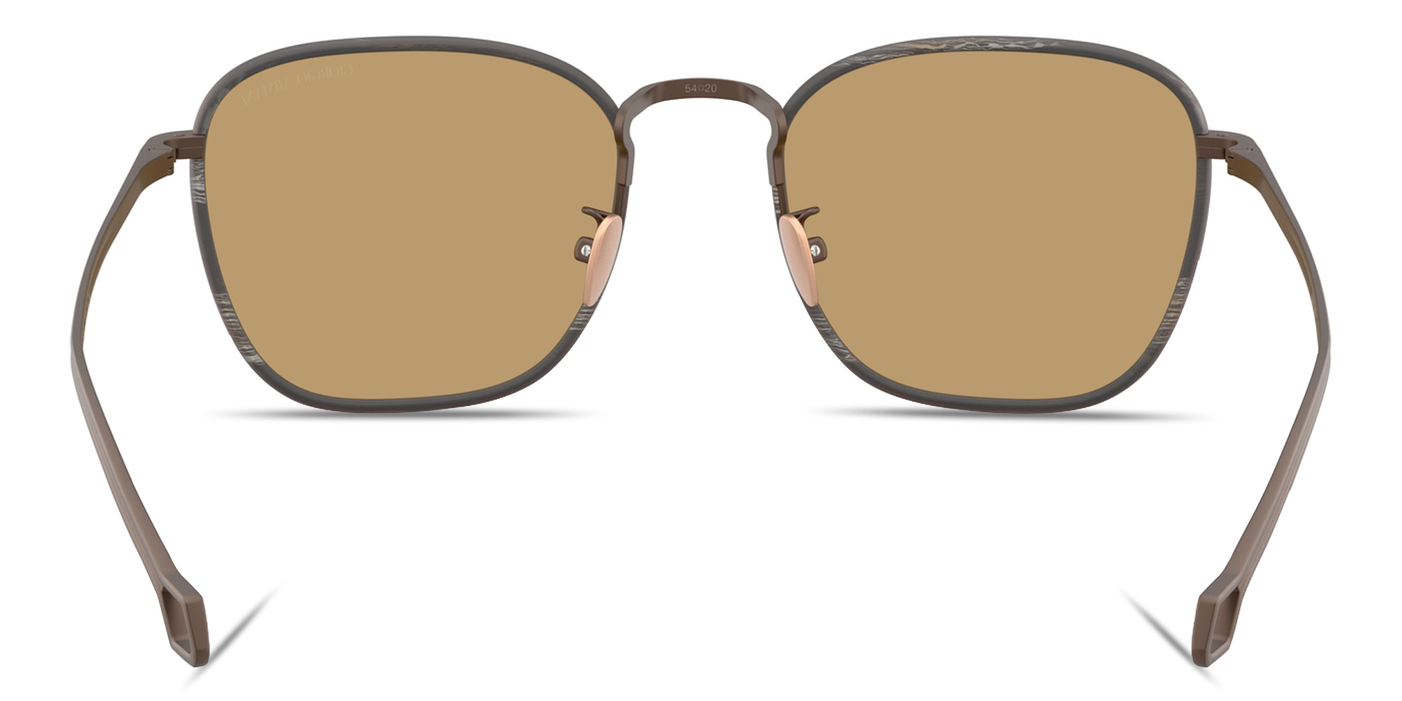 Shop GIORGIO ARMANI Visionary Luxury Square Sunglasses in Matte Bronze online.