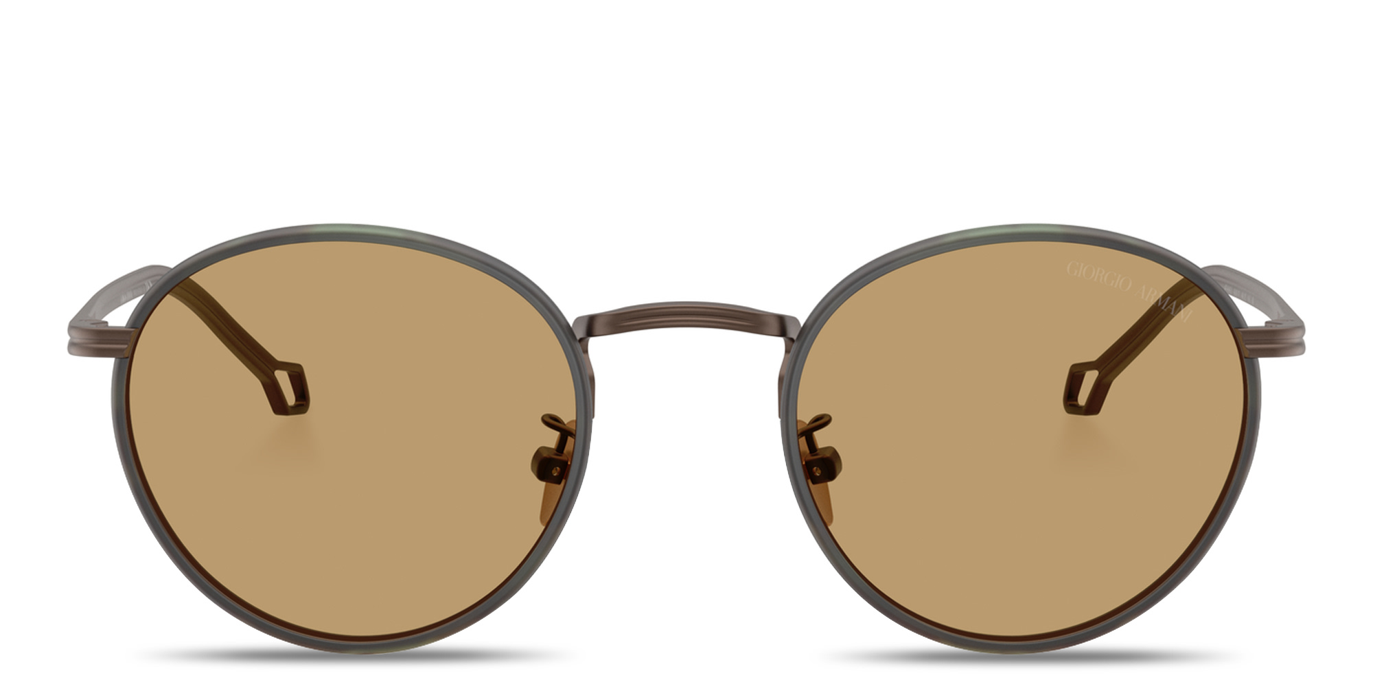 Shop GIORGIO ARMANI Visionary Luxury Round Sunglasses in Matte Bronze online.