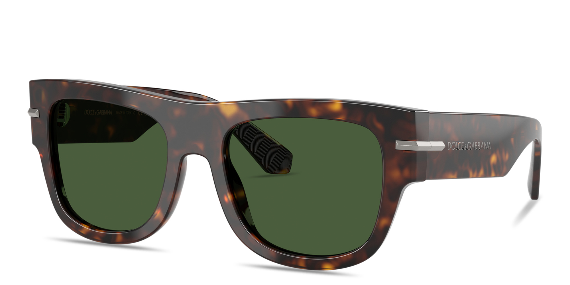 Shop Dolce & Gabbana Logo Signature Square Sunglasses in Havana online.