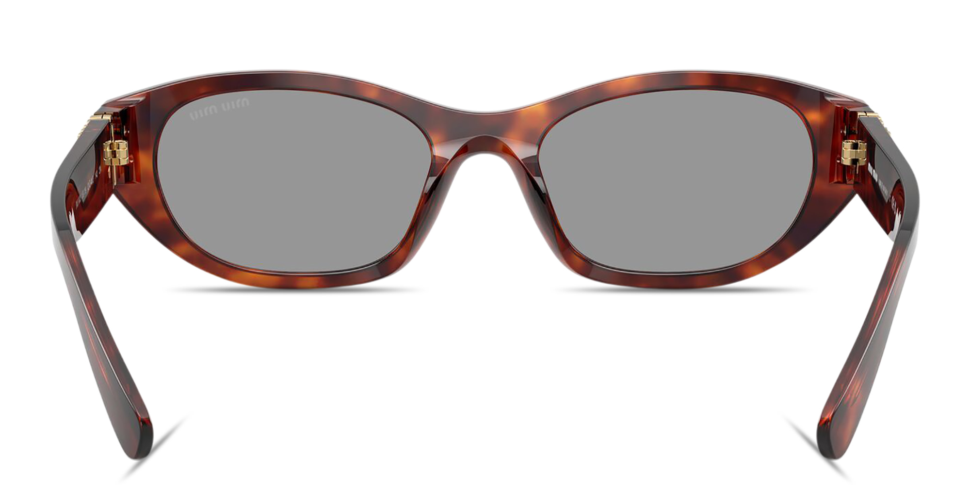 Shop MIU MIU Vertical Logo Irregular Sunglasses in Havana online.