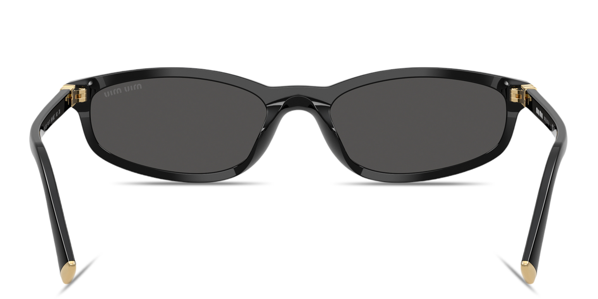 تسوق نظارات شمسية غير منتظمة بشعار العلامة العمودي ميو ميو بلون أسود أونلاين.