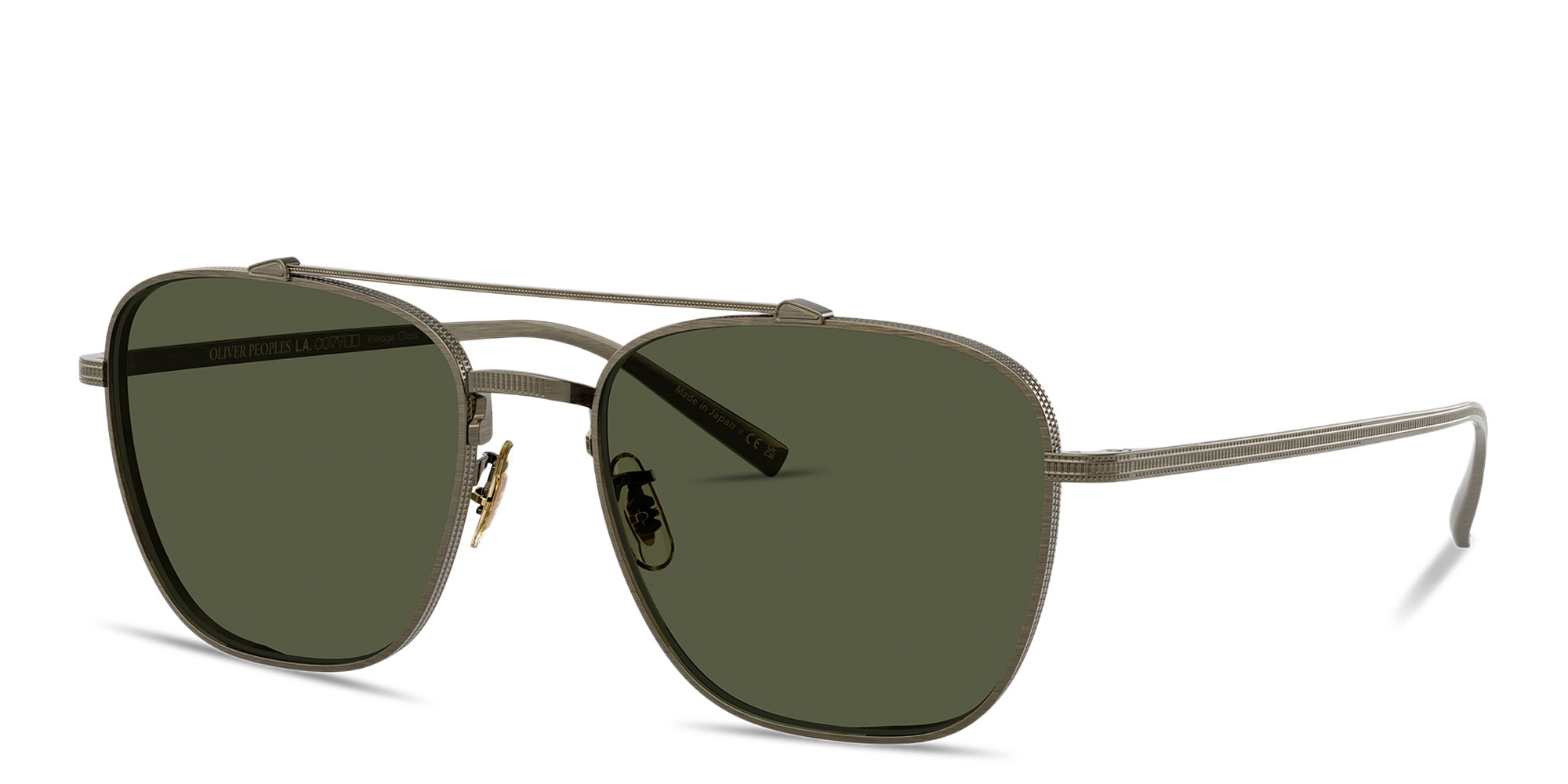 Shop OLIVER PEOPLES Avison Square Sunglasses in Antique Gold online.