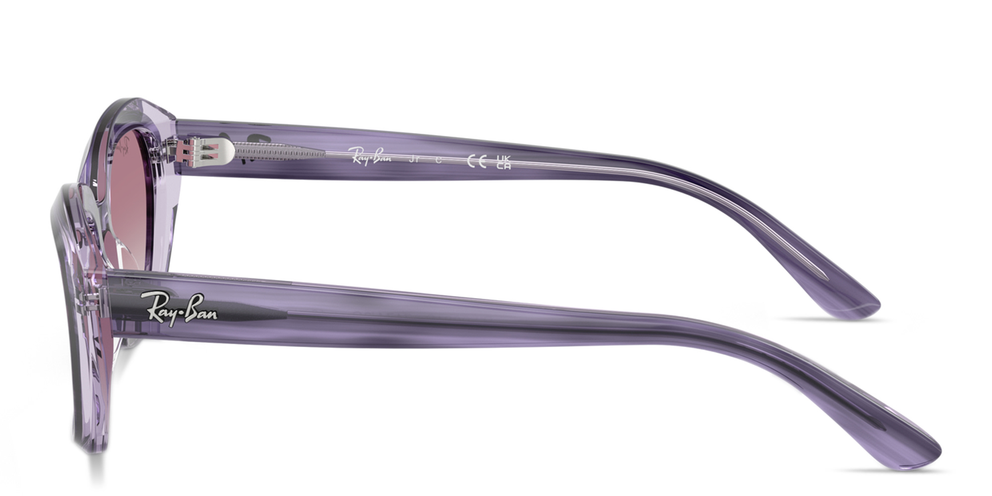 تسوق نظارات شمسية أوريجينلز بإطار غير منتظم للأطفال راي بان جونيور بلون بنفسجي مقلّم على بنفسجي شفاف أونلاين.