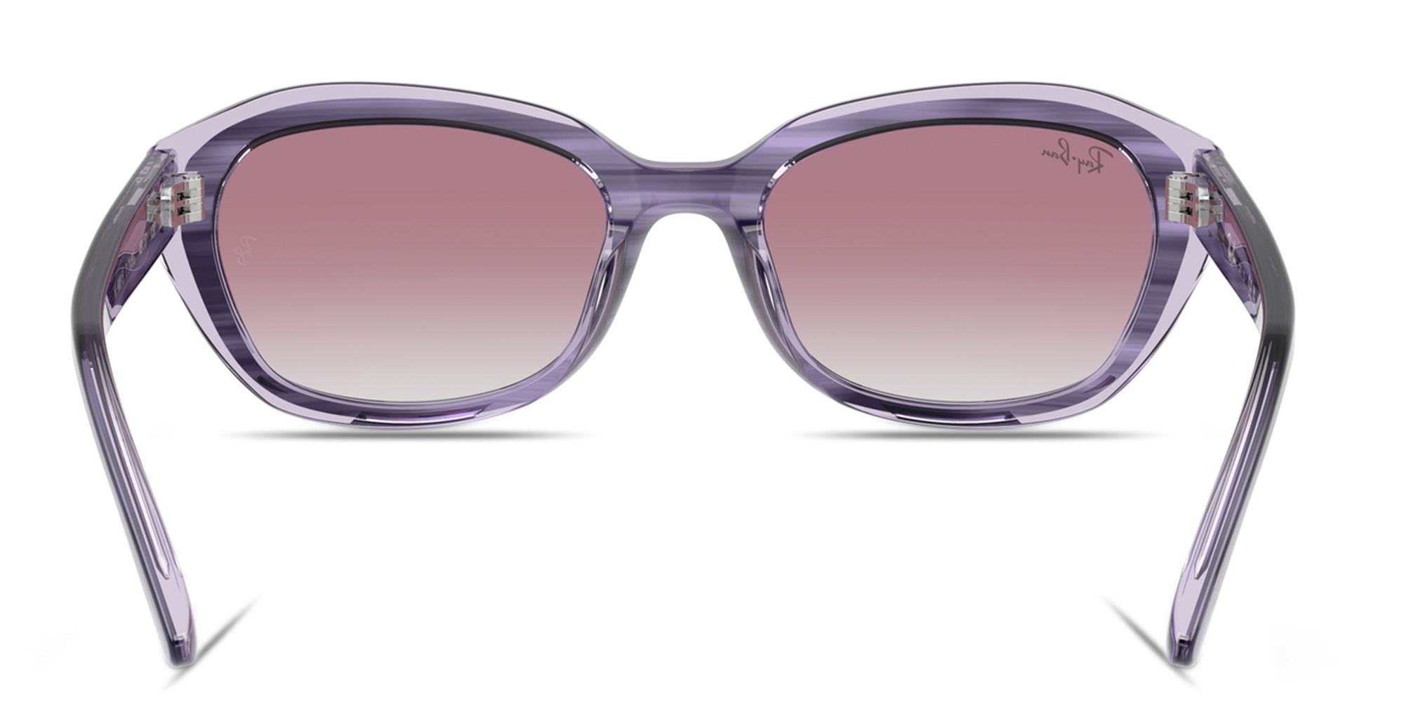 Shop Ray-Ban Junior Kids Originals Irregular Sunglasses in Striped Violet On Trasparent Violet online.