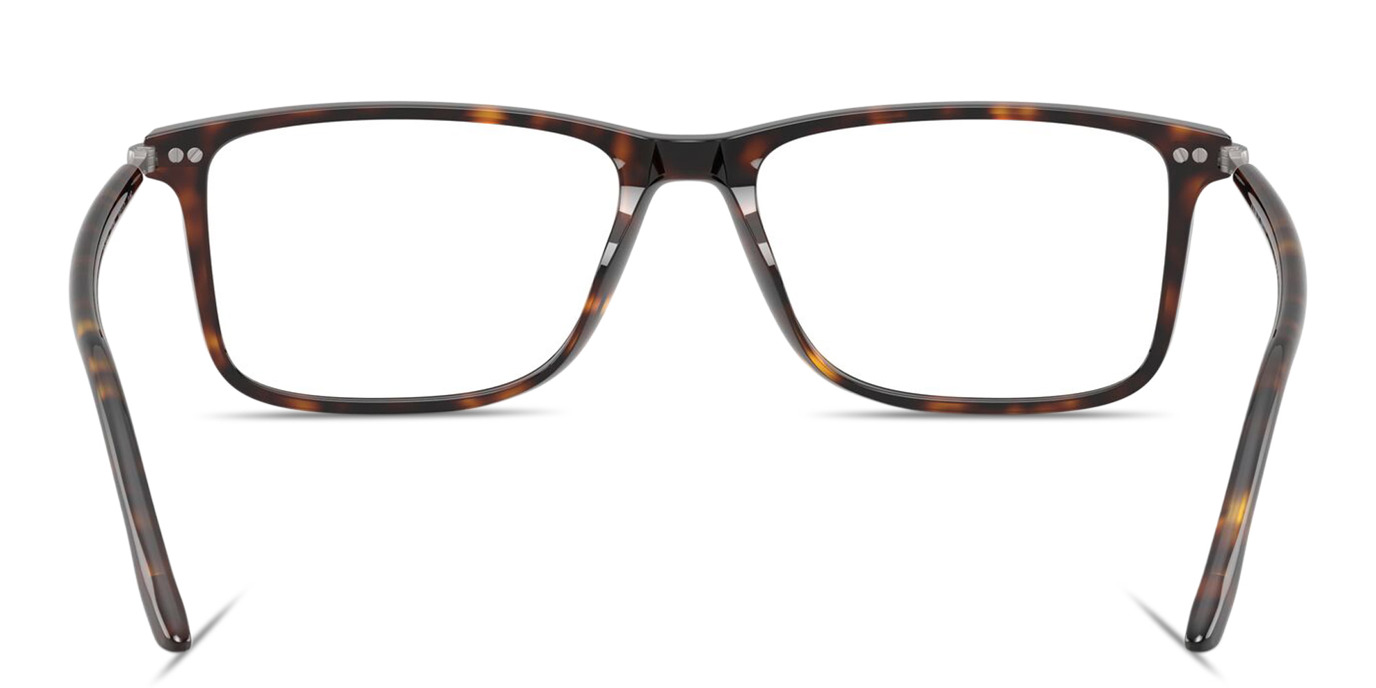 Shop GIORGIO ARMANI Logo Print Wide Rectangle Eyeglasses in Havana online.