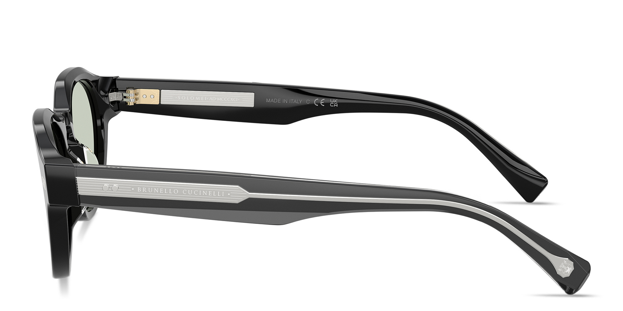 Shop BRUNELLO CUCINELLI Iconic Meridian Round Eyeglasses in Black online.