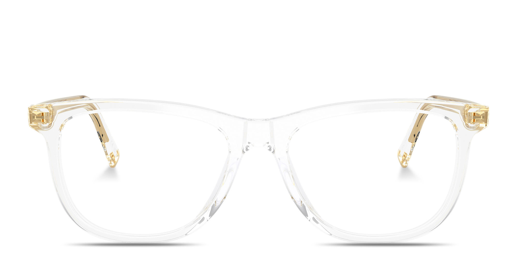 Shop MIU MIU Vertical Logo Pillow Eyeglasses in Clear online.