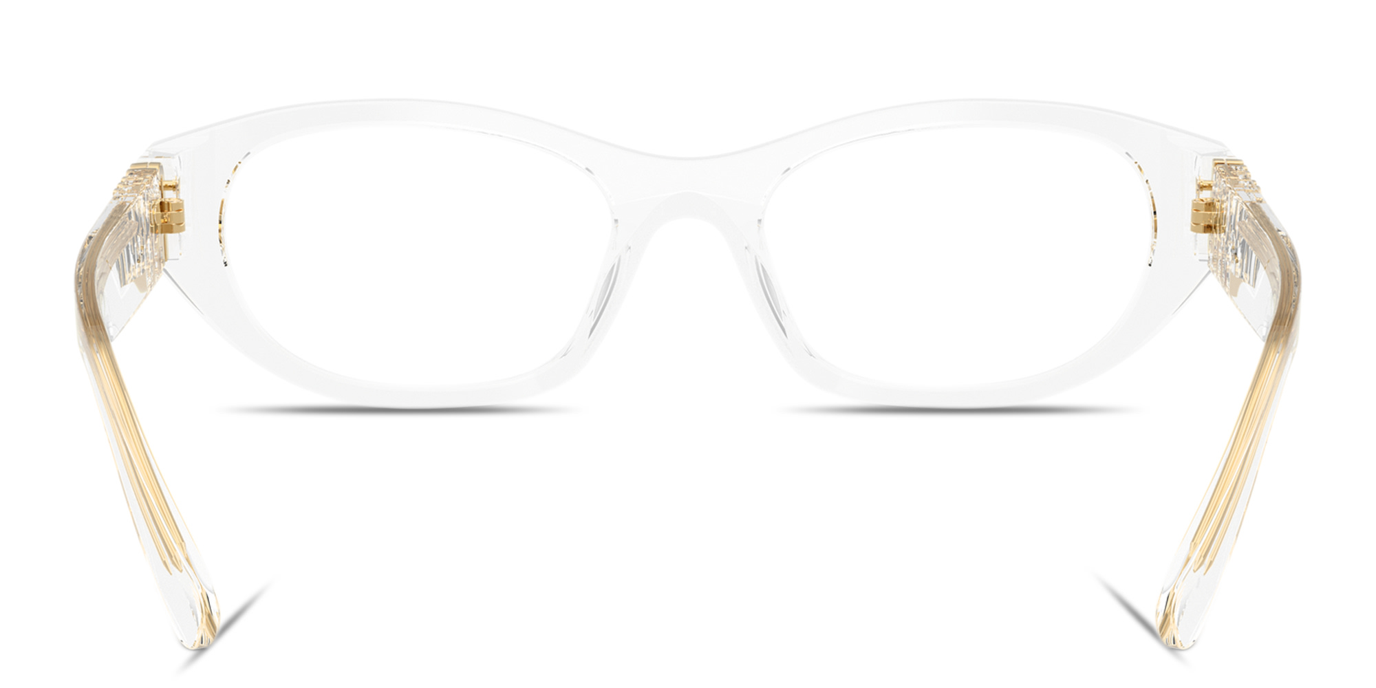 MIU MIU Vertical Logo Irregular Eyeglasses in Trasparent – Product Photo 4