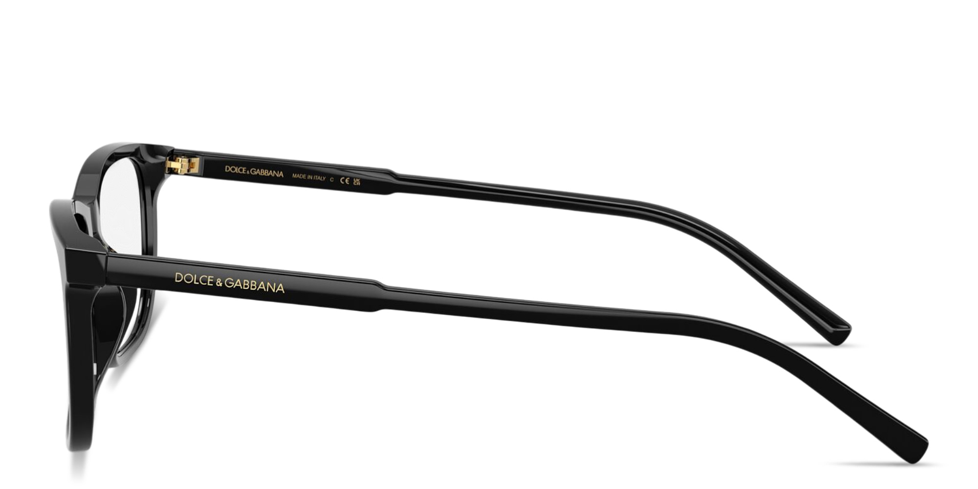Shop Dolce & Gabbana Logo Print Rectangle Eyeglasses in Black online.
