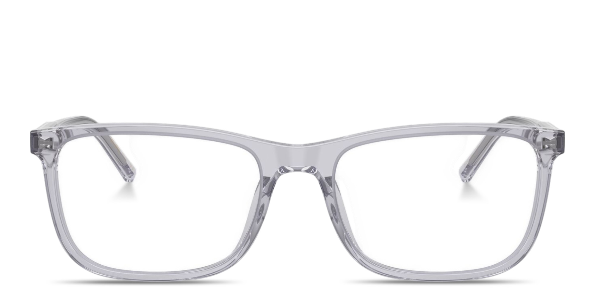 Shop Dolce & Gabbana Logo Print Rectangle Eyeglasses in Transparent Grey online.