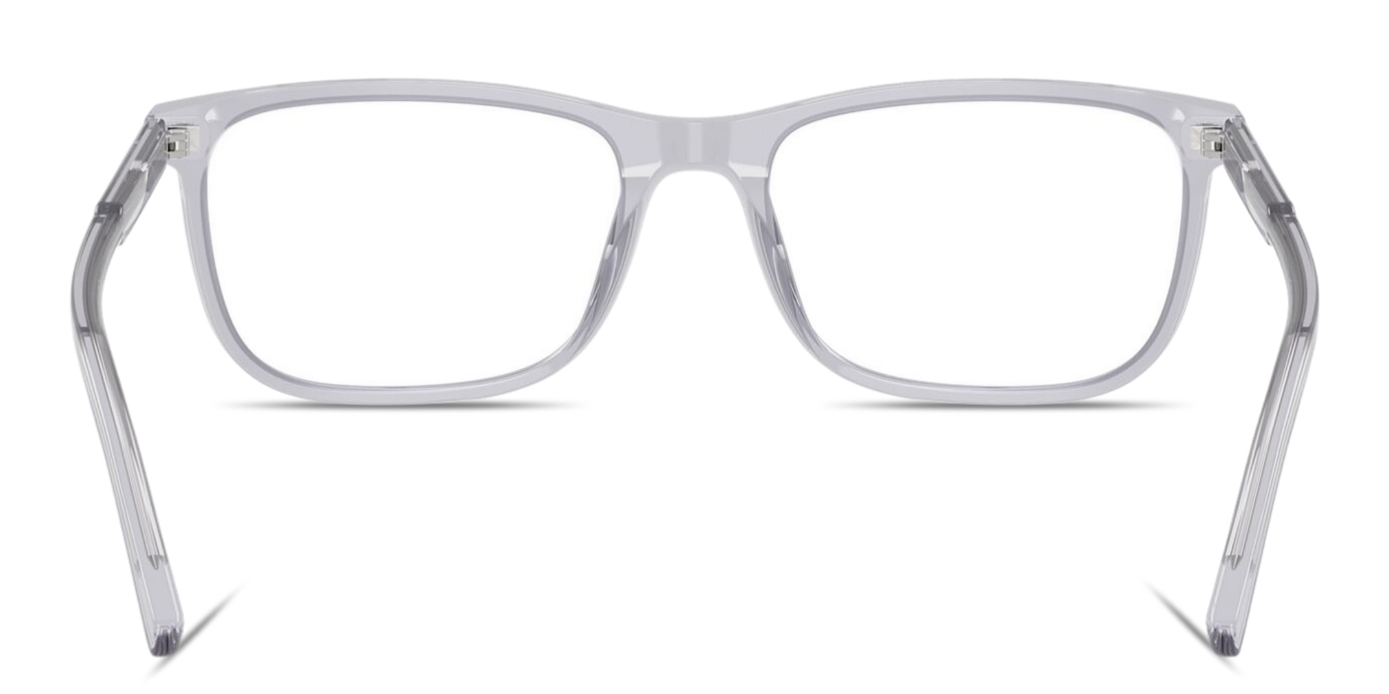Shop Dolce & Gabbana Logo Print Rectangle Eyeglasses in Transparent Grey online.