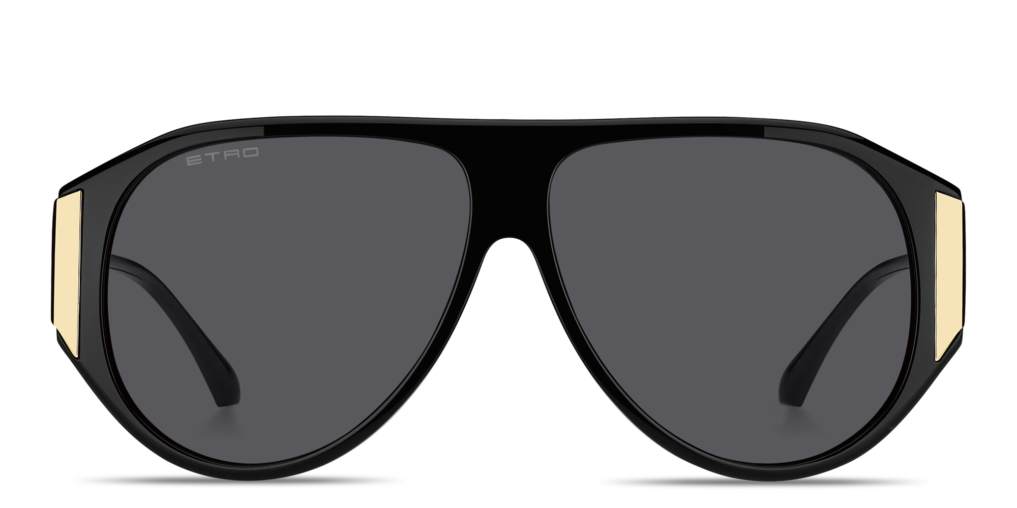 Shop ETRO Engraved Logo Unisex Aviator Sunglasses in Black online.