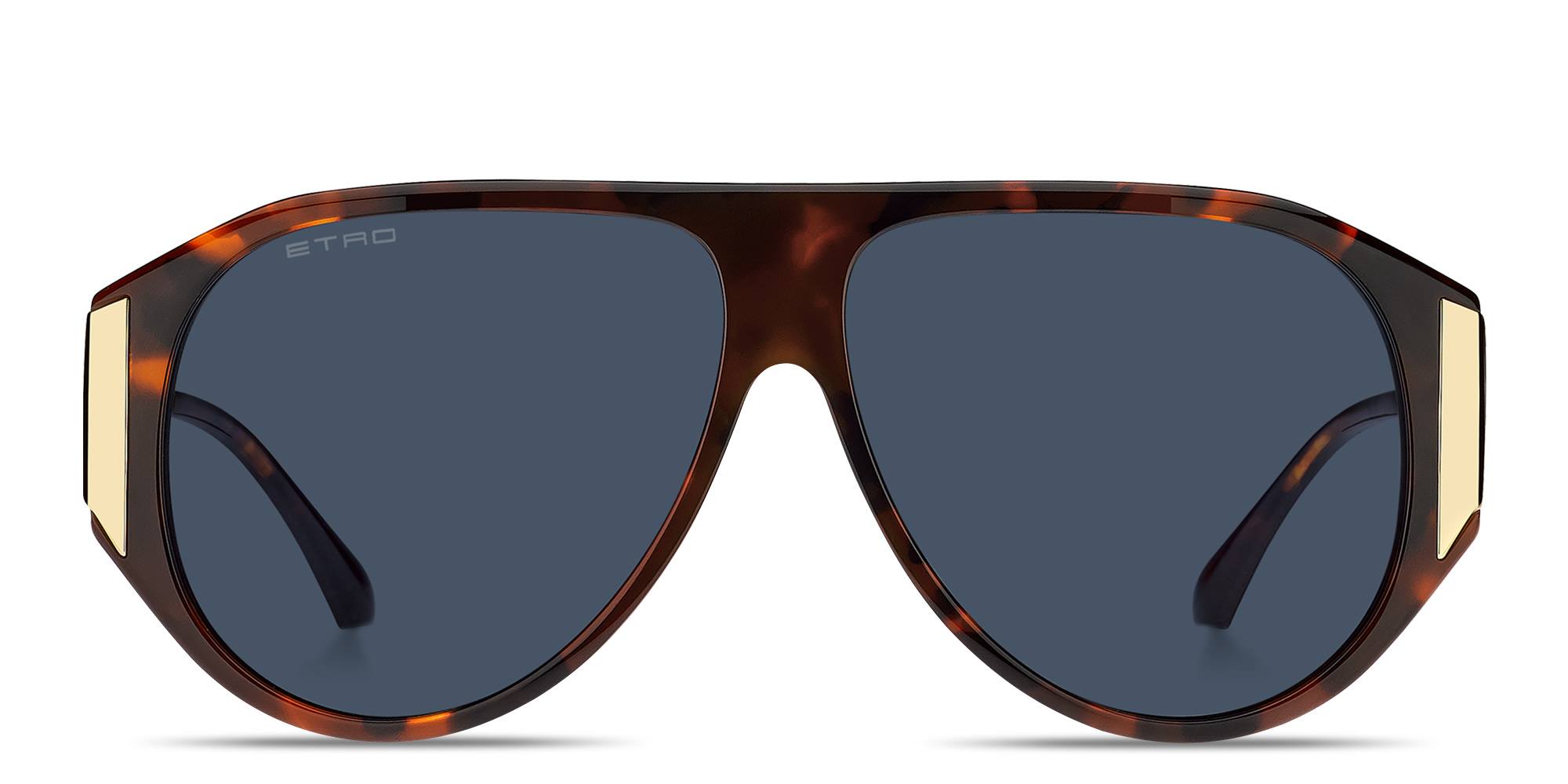 Shop ETRO Engraved Logo Unisex Aviator Sunglasses in Havana online.