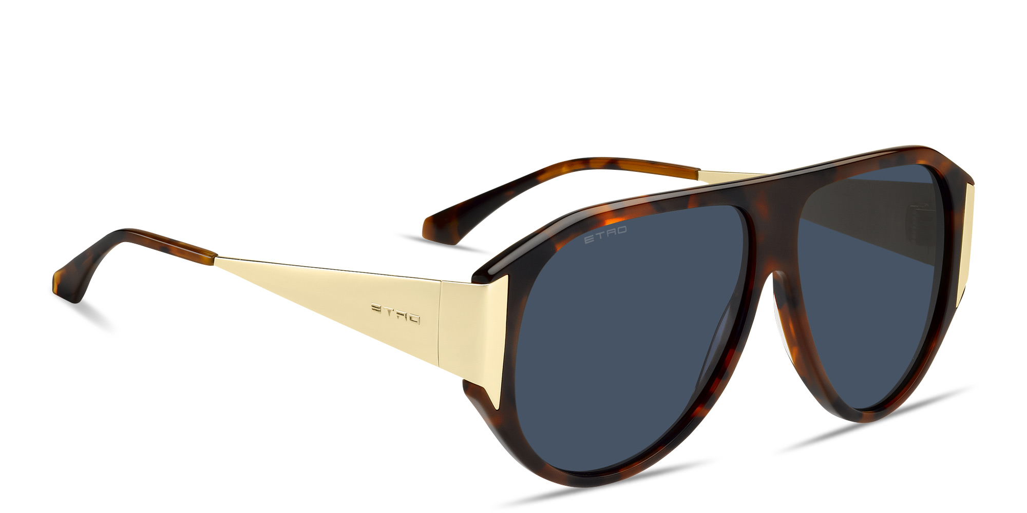 Shop ETRO Engraved Logo Unisex Aviator Sunglasses in Havana online.