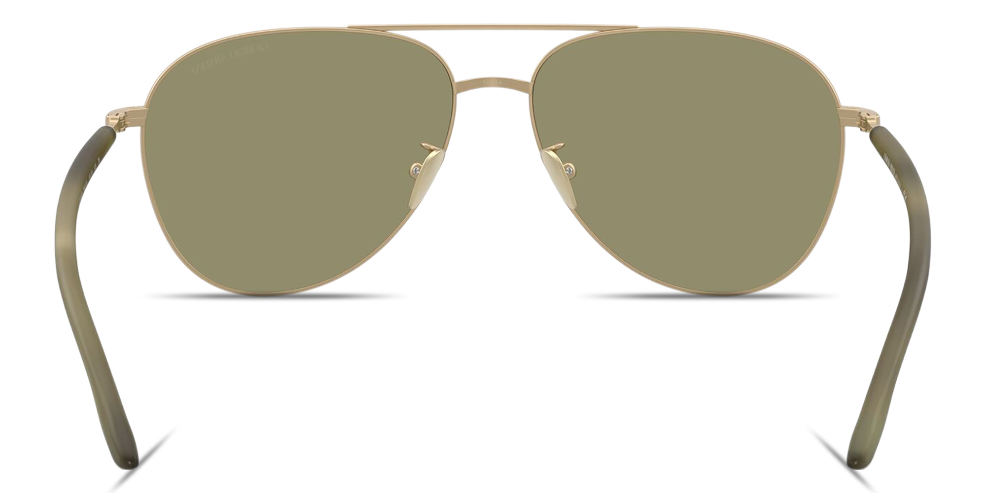 Shop GIORGIO ARMANI Logo Signature Pilot Sunglasses in Gold online.
