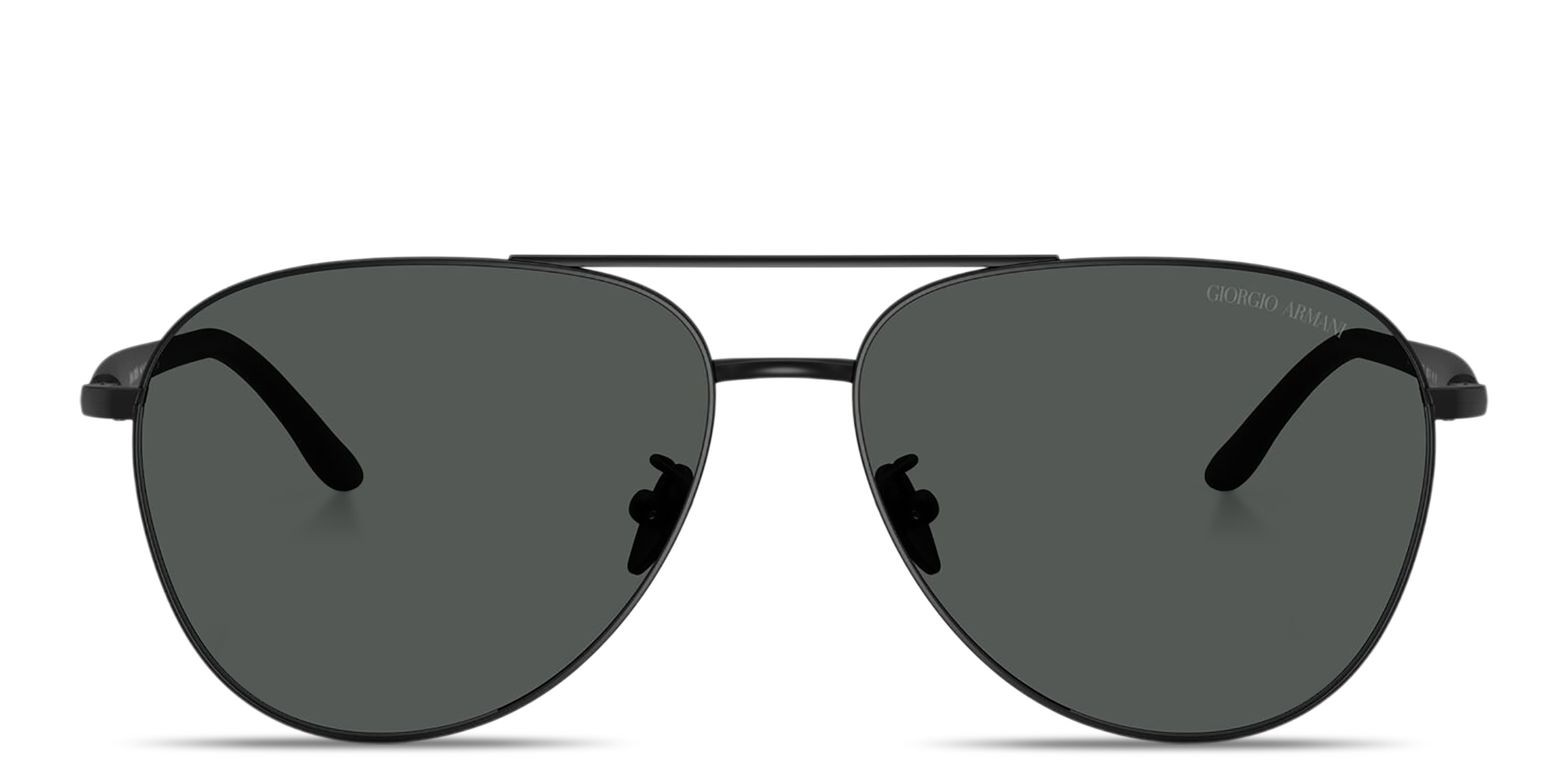 Shop GIORGIO ARMANI Logo Print Pilot Sunglasses in Black online.
