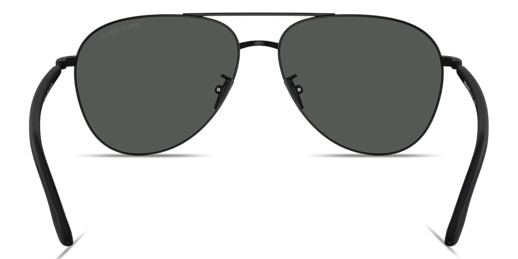 Shop GIORGIO ARMANI Logo Print Pilot Sunglasses in Black online.