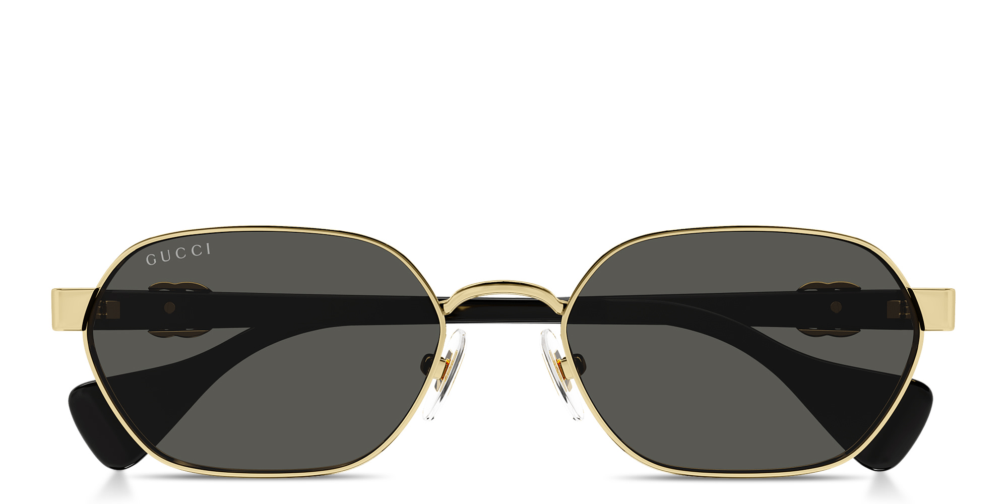 Shop GUCCI GG Oval Sunglasses in Gold online.