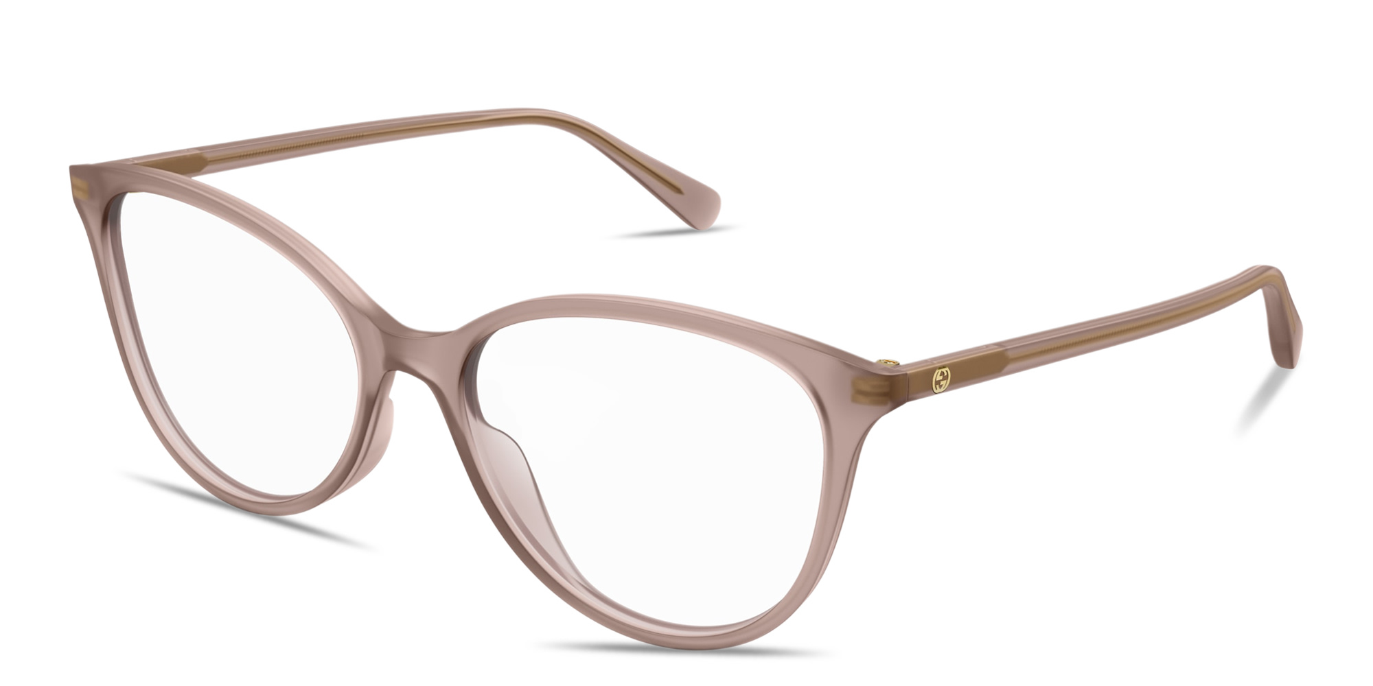Shop GUCCI GG Logo Cat-Eye Eyeglasses in Pink online.