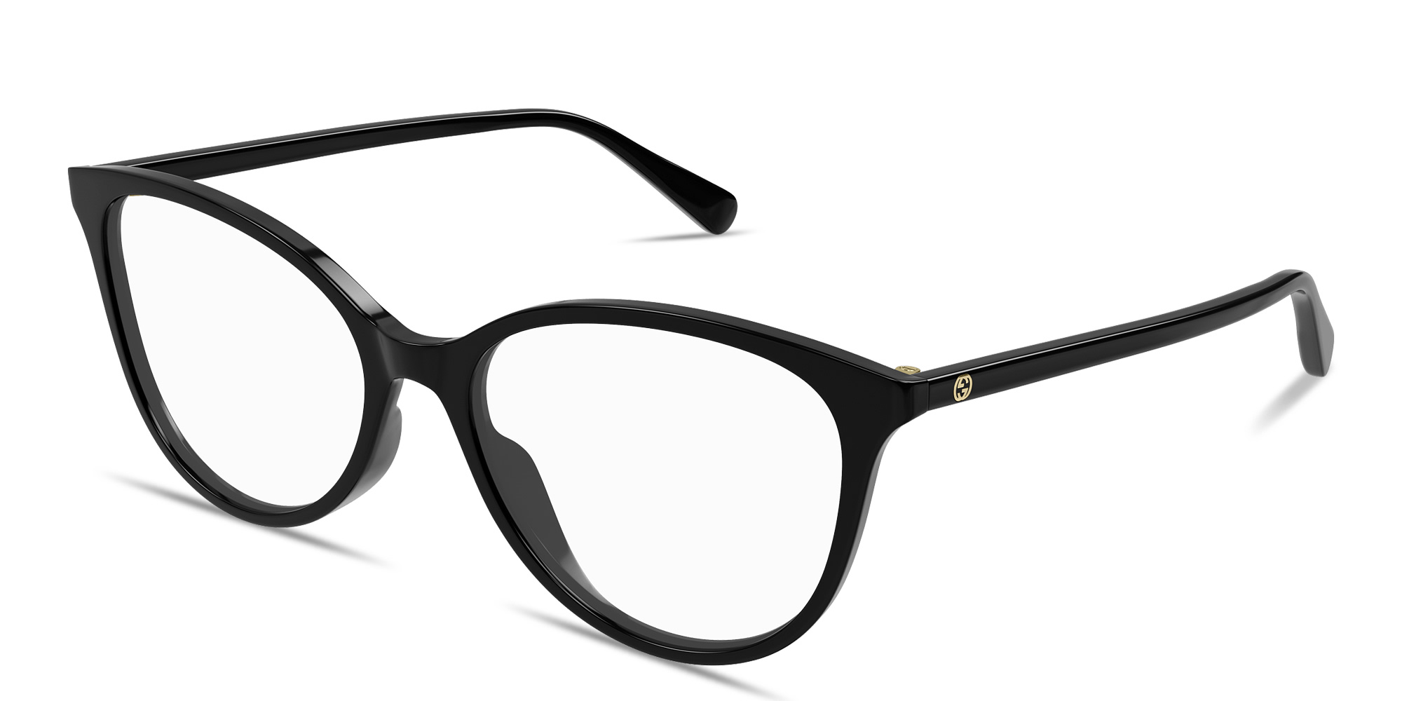 Shop GUCCI GG Logo Cat-Eye Eyeglasses in Black online.
