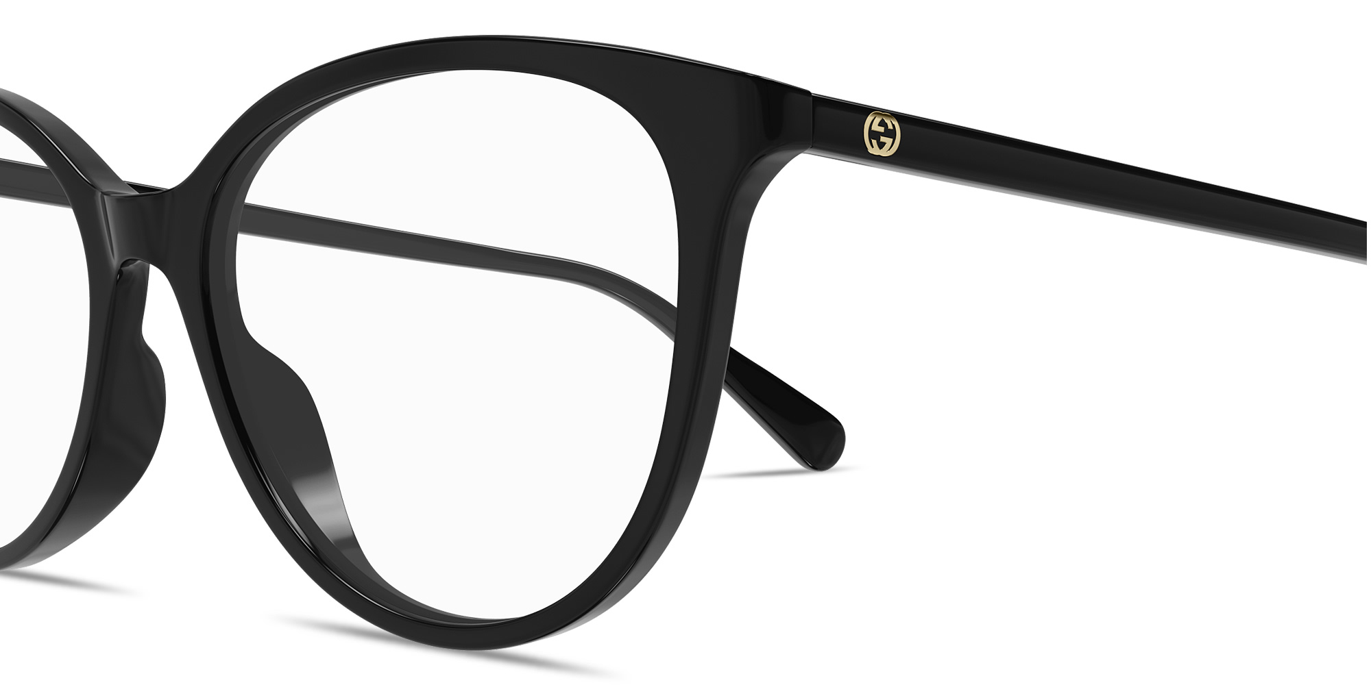 Shop GUCCI GG Logo Cat-Eye Eyeglasses in Black online.