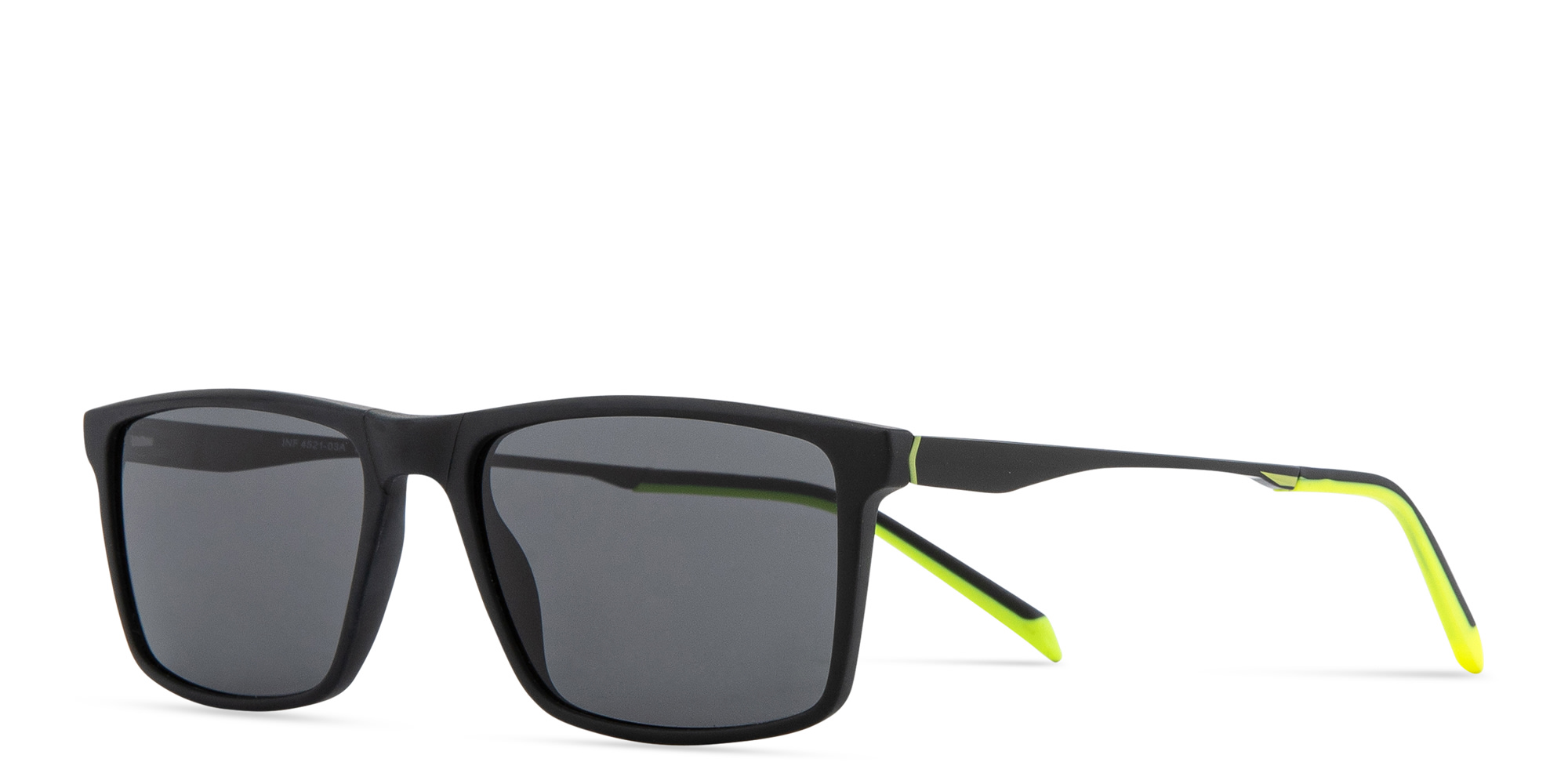 نظارات شمسية مستطيلة من SPIN ON8 بلون أسود - صورة المنتج 2