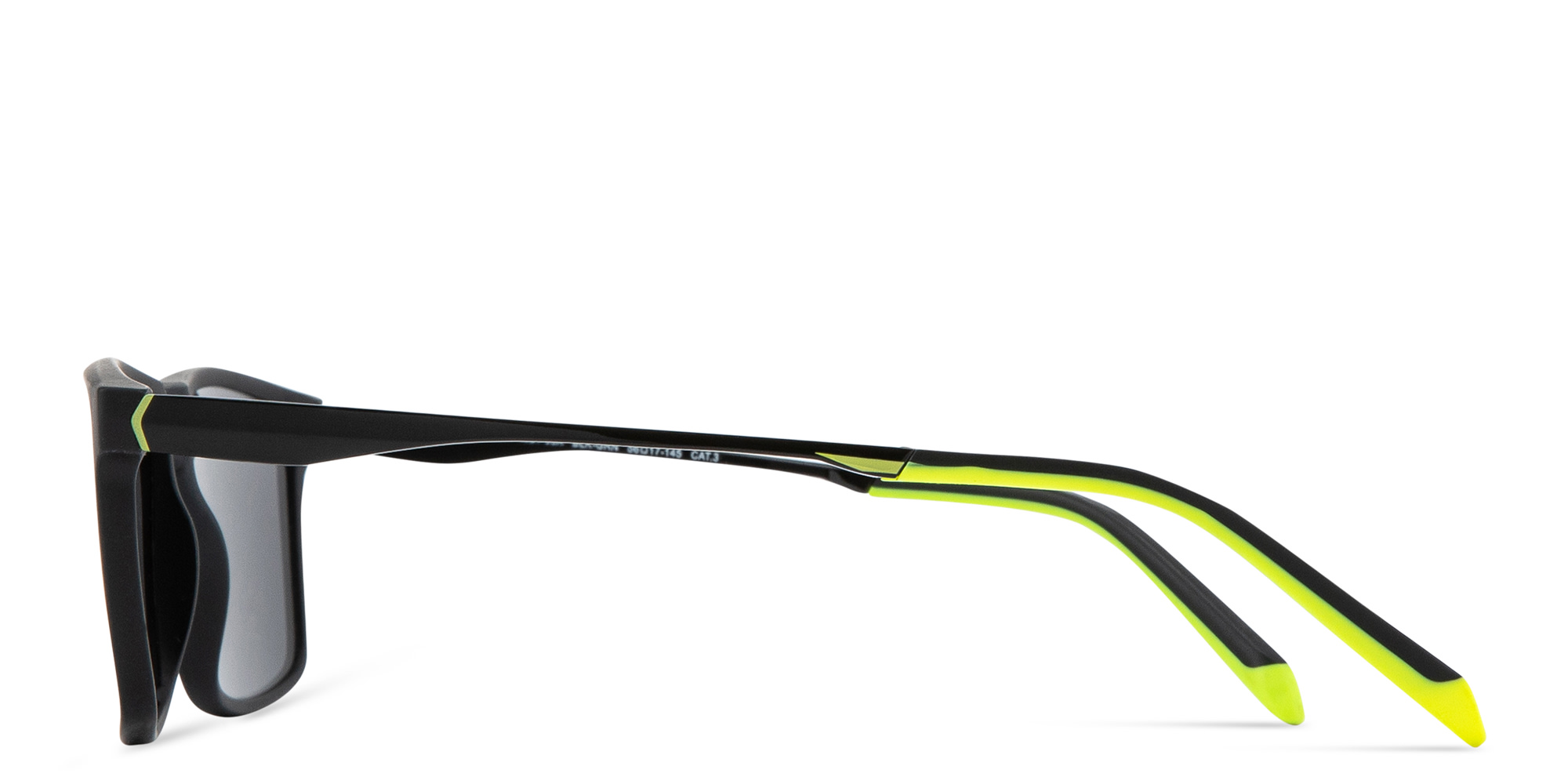 نظارات شمسية مستطيلة من SPIN ON8 بلون أسود - صورة المنتج 4