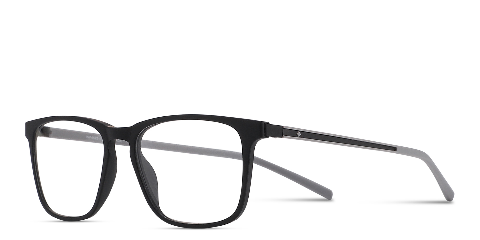 Shop SPIN ON8 Square Eyeglasses in Black online.