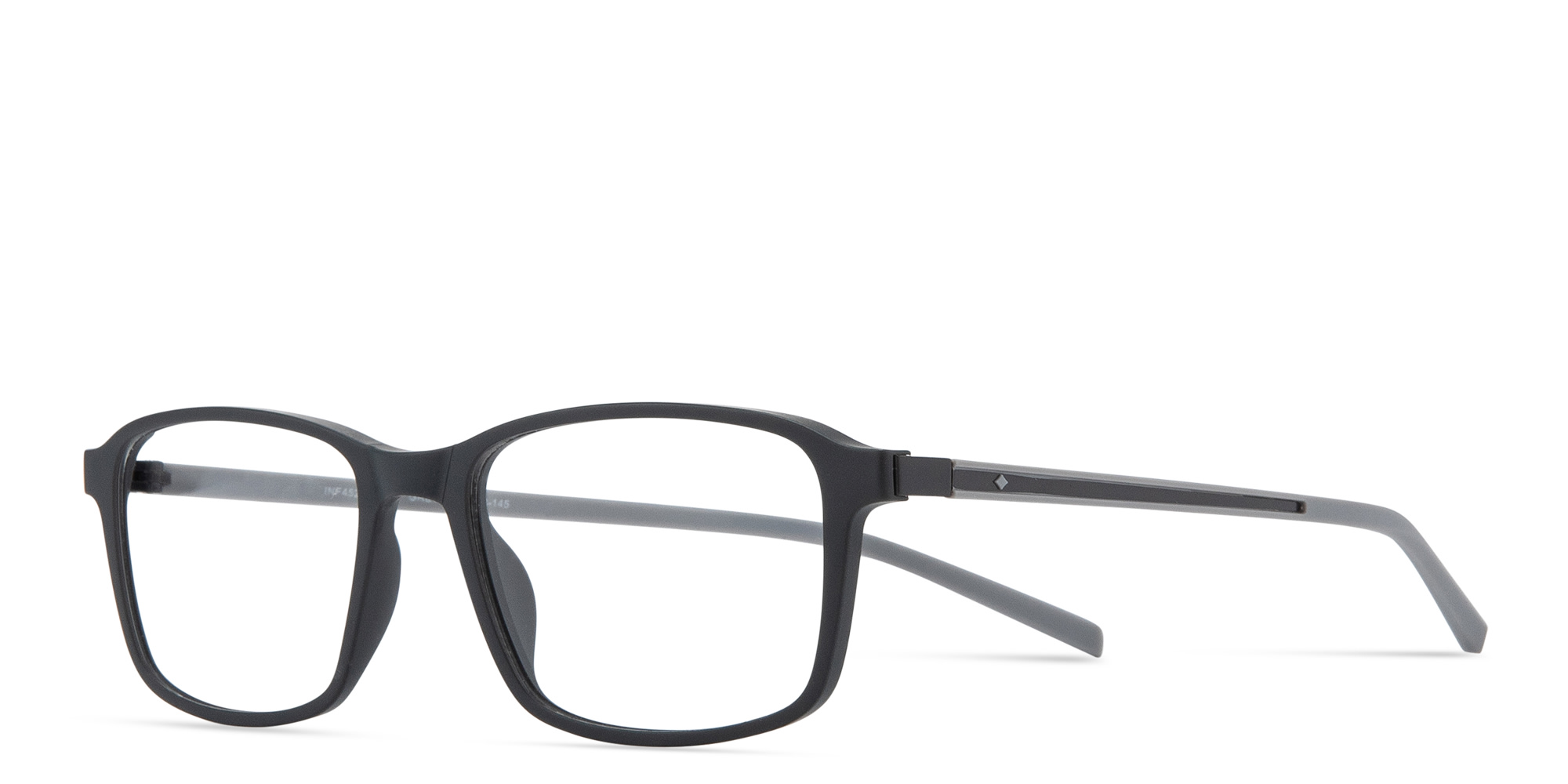 Shop SPIN ON8 Wide Rectangle Eyeglasses in Grey online.