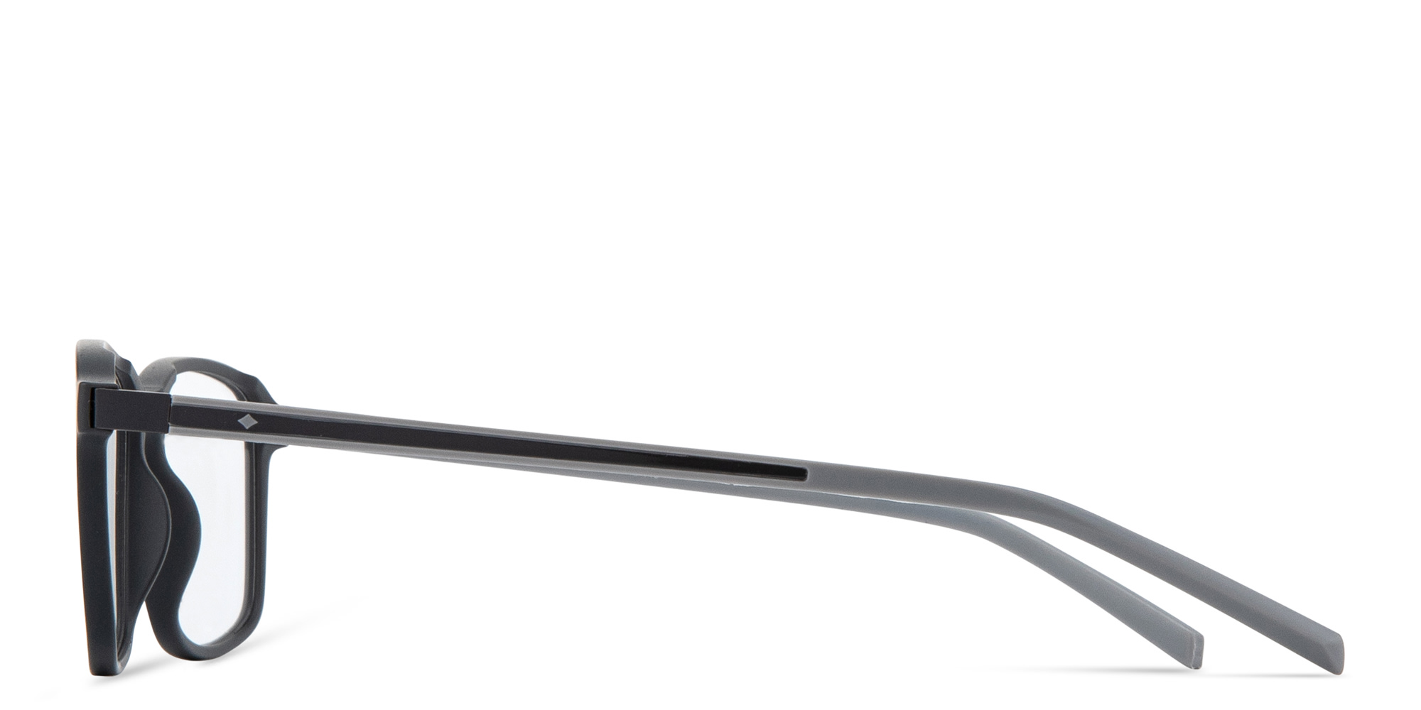 Shop SPIN ON8 Wide Rectangle Eyeglasses in Grey online.