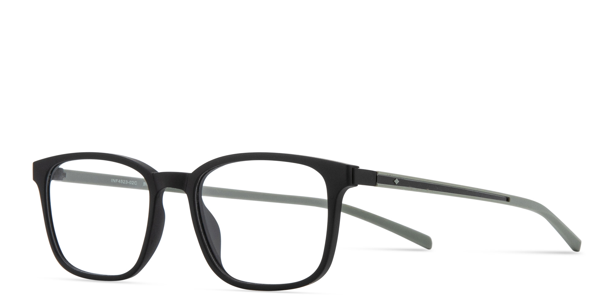 Shop SPIN ON8 Square Eyeglasses in Black online.