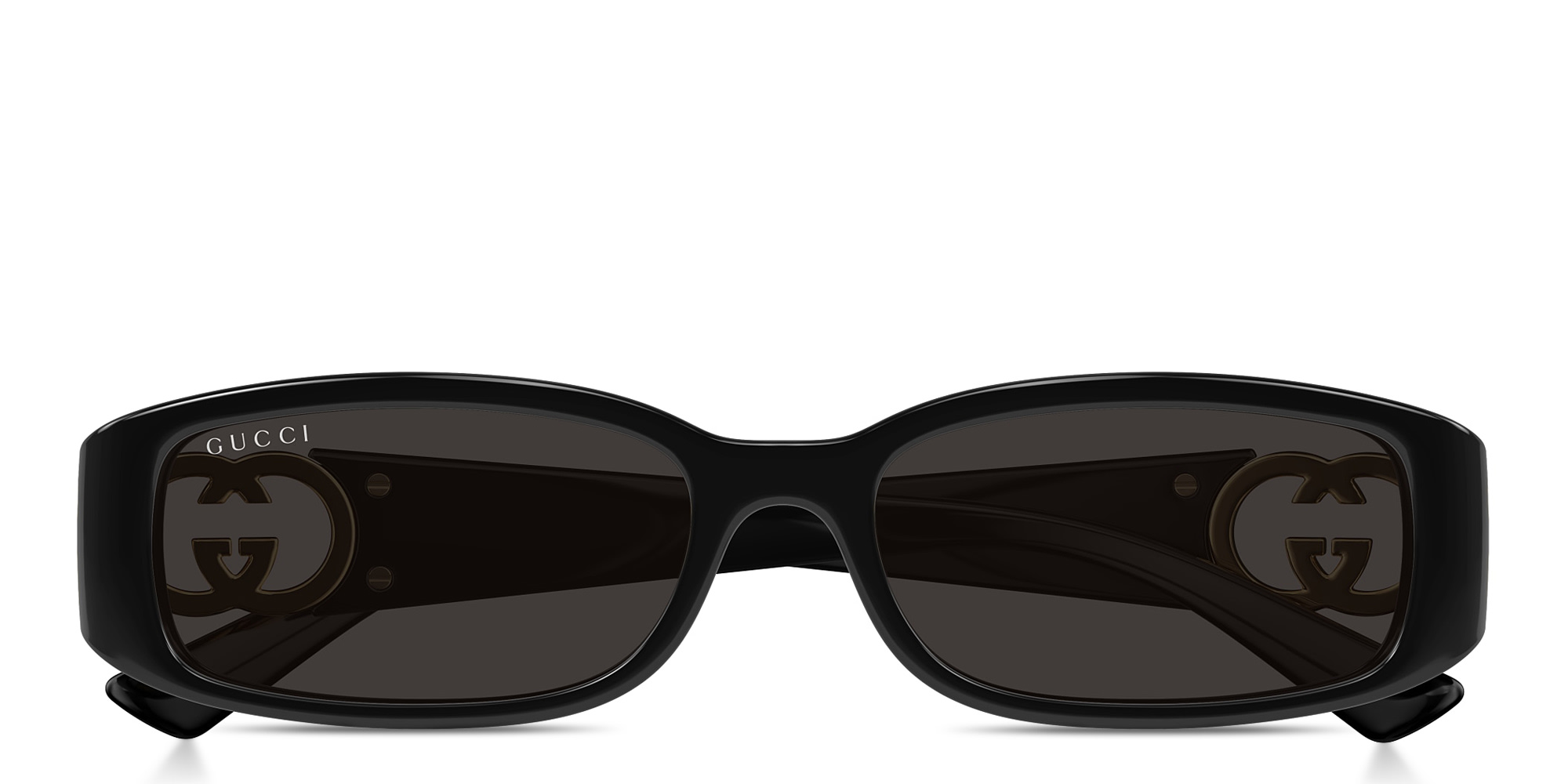 نظارات شمسية مستطيلة بشعار GG من غوتشي بلون أسود - صورة المنتج 1