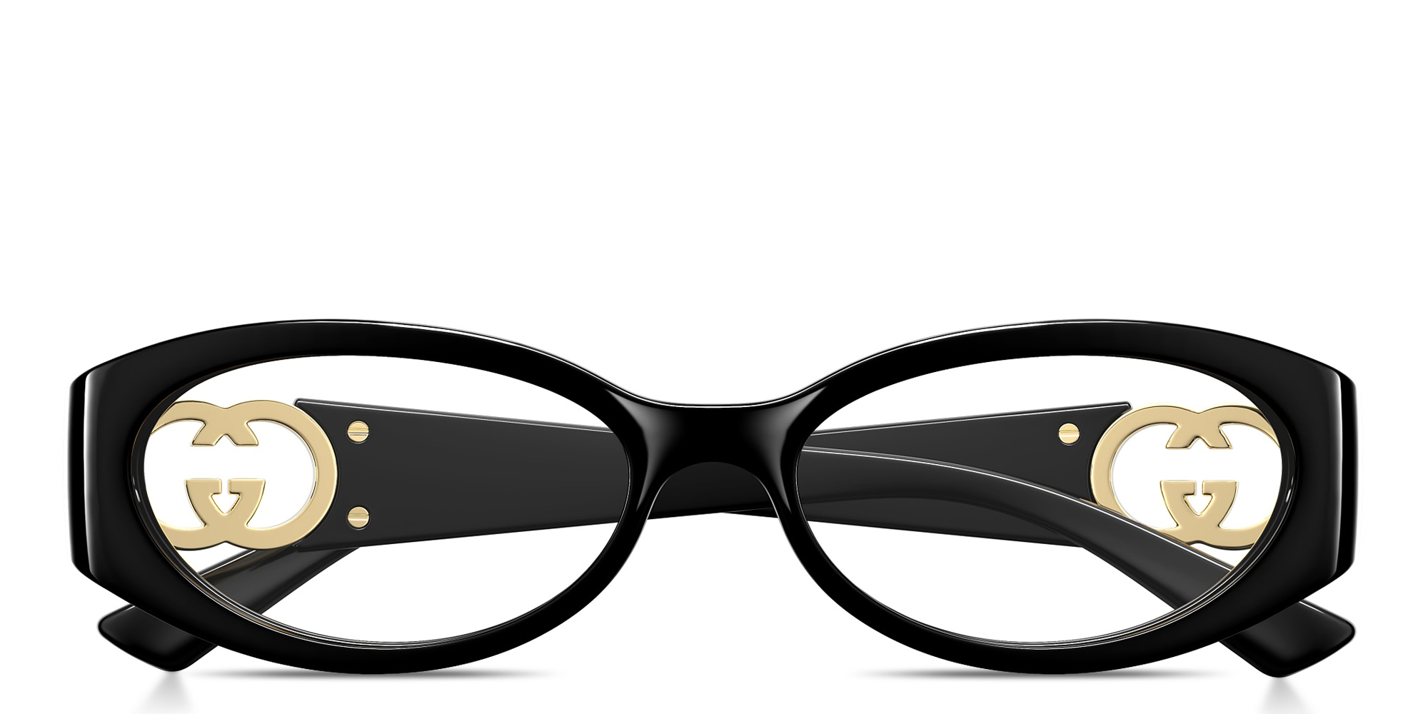 GUCCI GG Oval Eyeglasses in Black – Product Photo 1