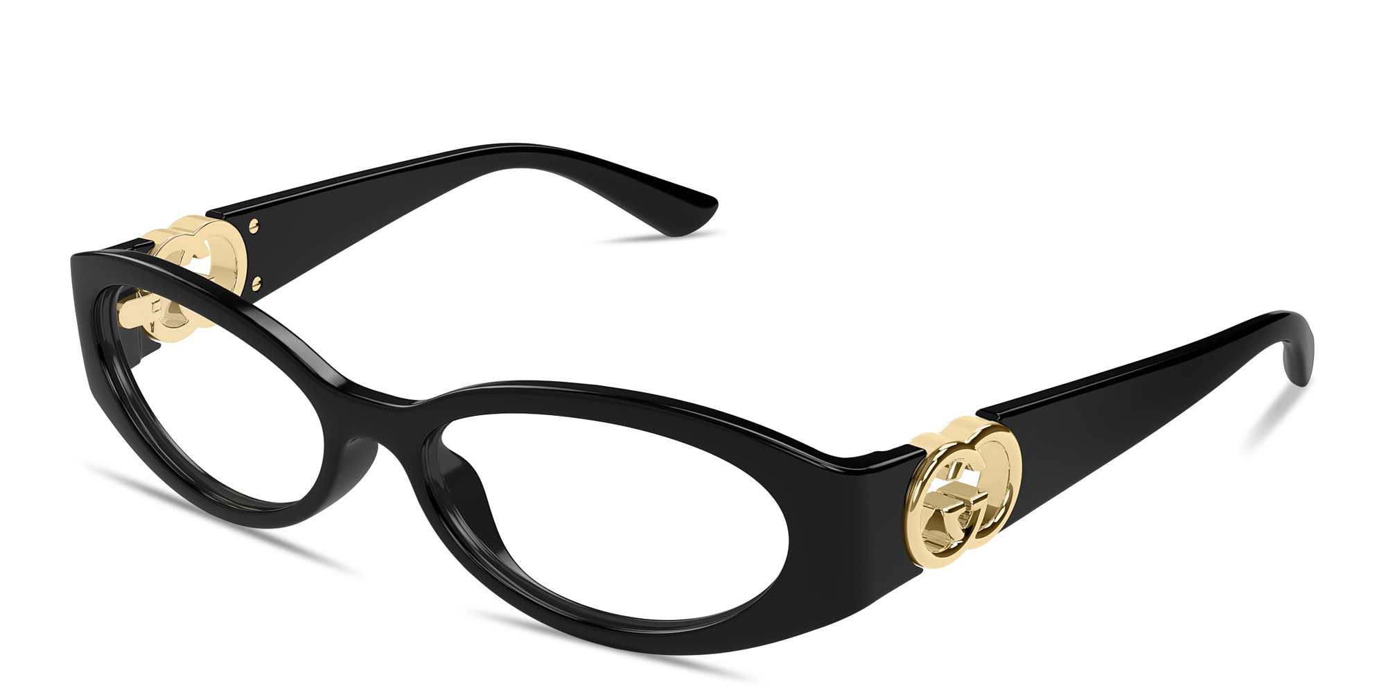 GUCCI GG Oval Eyeglasses in Black – Product Photo 2